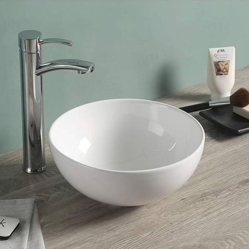 POSEIDON RONDA ABOVE COUNTER BASIN GLOSS WHITE 325MM