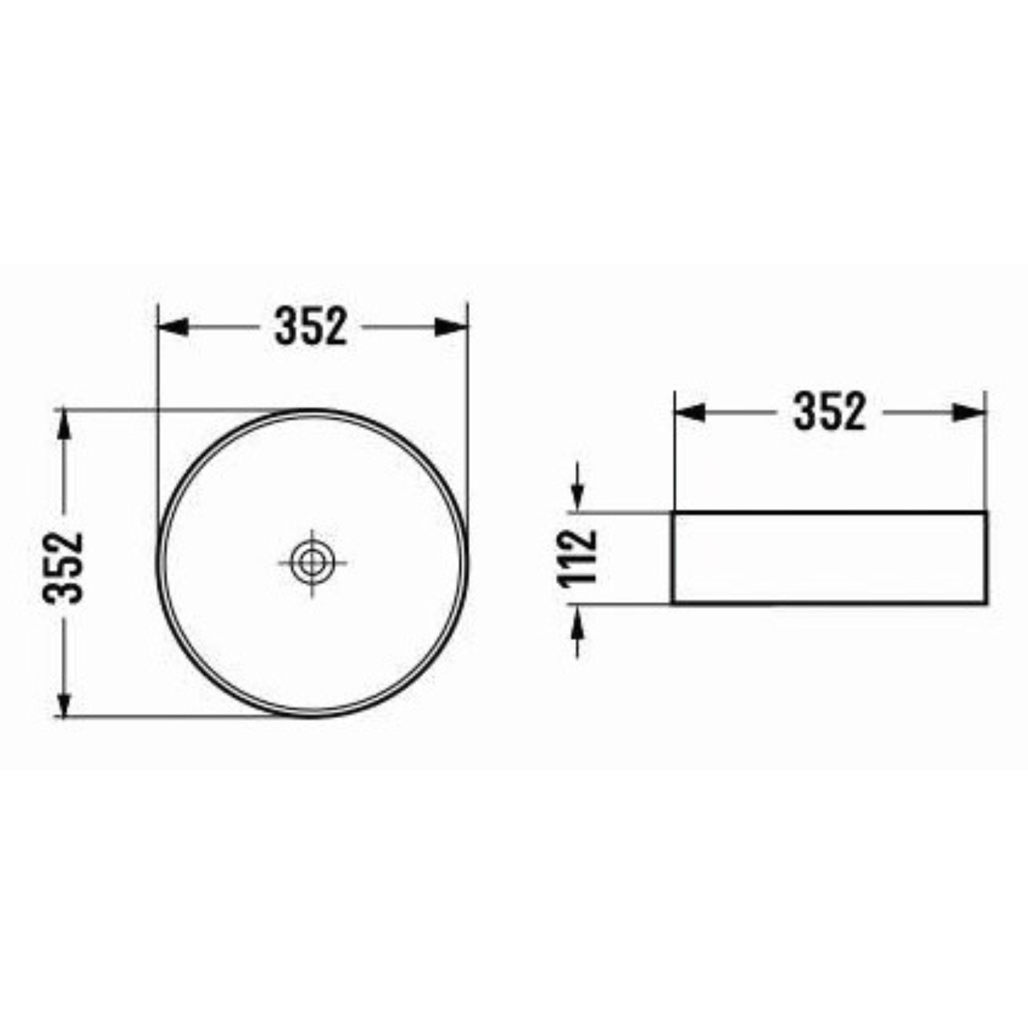 POSEIDON LUNA ABOVE COUNTER BASIN MATTE WHITE 352MM