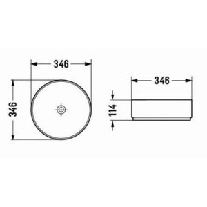 POSEIDON CARRARA MARBLE ABOVE COUNTER BASIN MATTE BLACK 346MM