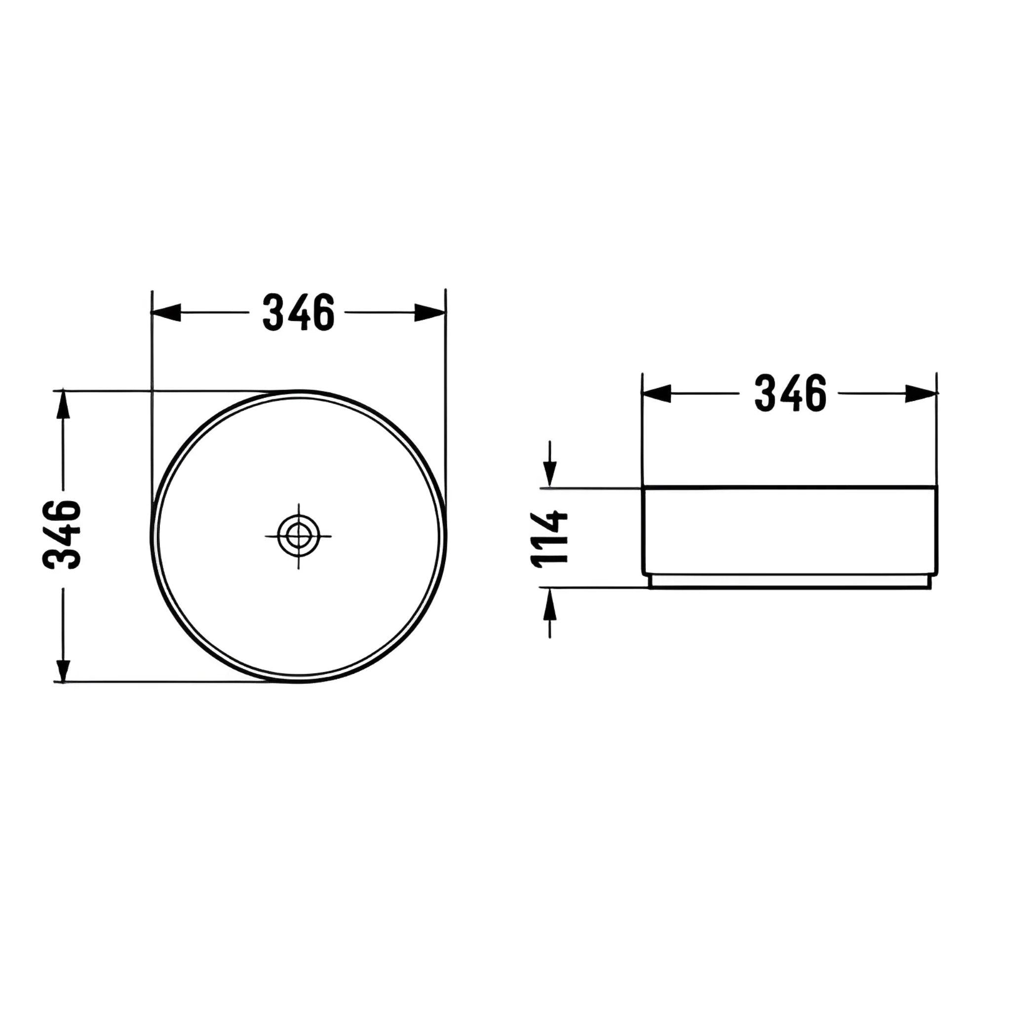 POSEIDON FINE CERAMIC BASIN ROSE GOLD 355MM