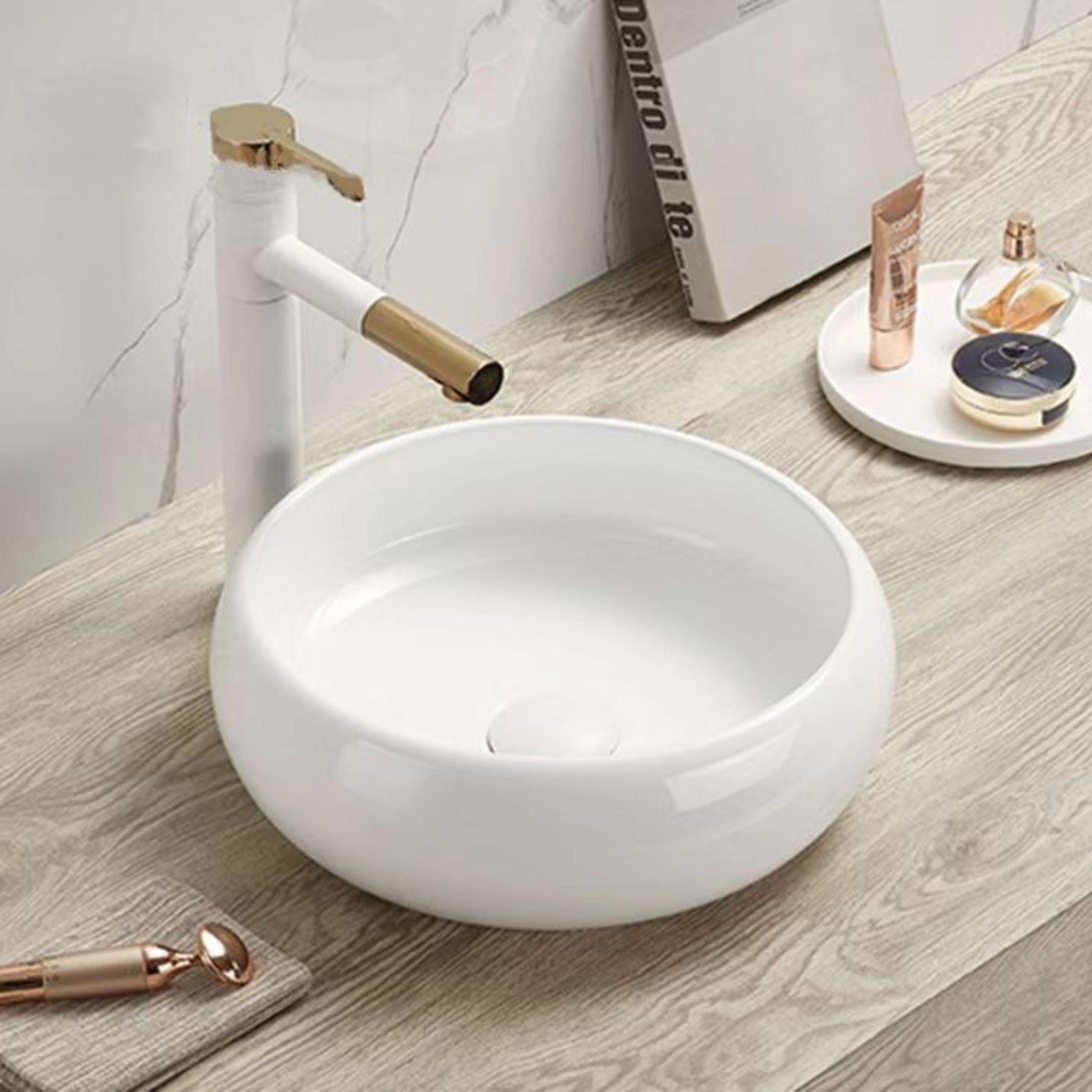 POSEIDON RONDA ABOVE COUNTER BASIN GLOSS WHITE 360MM