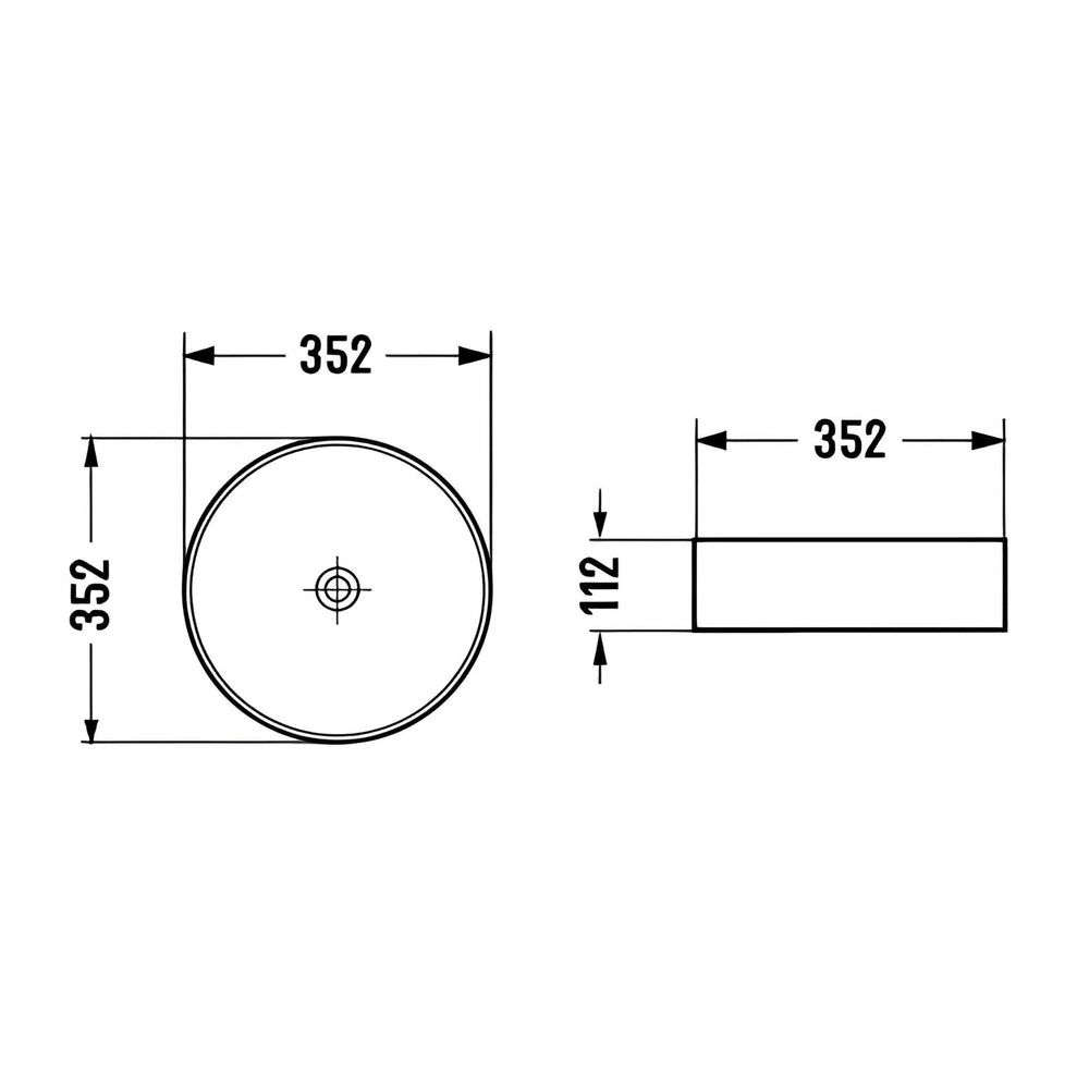 POSEIDON FINE CERAMIC BASIN MATTE WHITE CARRARA 352MM