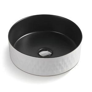 POSEIDON LUNA ABOVE COUNTER BASIN MATTE WHITE AND MATTE BLACK 360MM