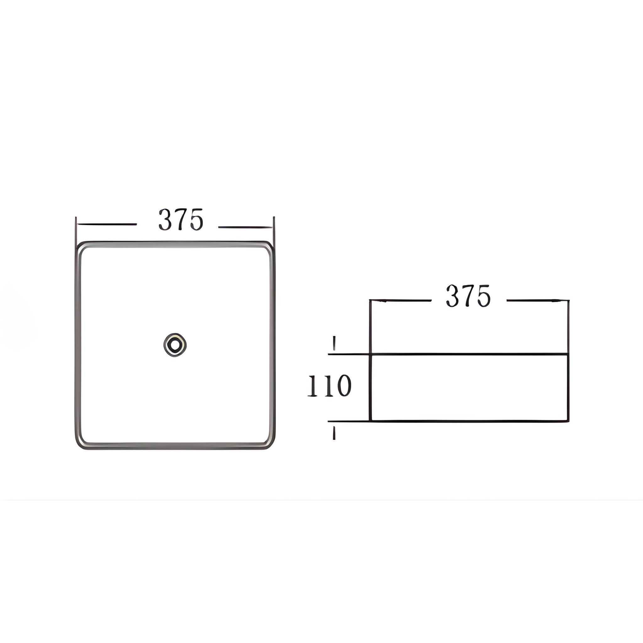 POSEIDON QUBIX ABOVE COUNTER BASIN GLOSS WHITE 375MM