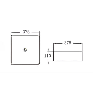 POSEIDON QUBIX ABOVE COUNTER BASIN GLOSS WHITE 375MM