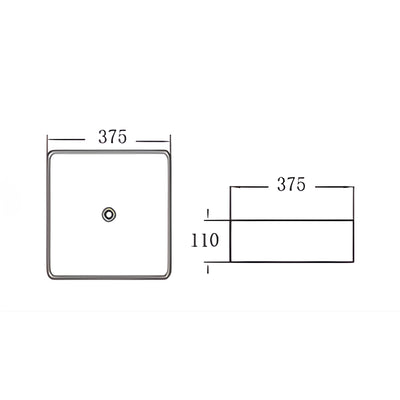 POSEIDON QUBIX ABOVE COUNTER BASIN GLOSS WHITE 375MM