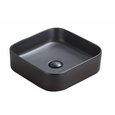 POSEIDON QUBIX ABOVE COUNTER BASIN MATTE BLACK 375MM