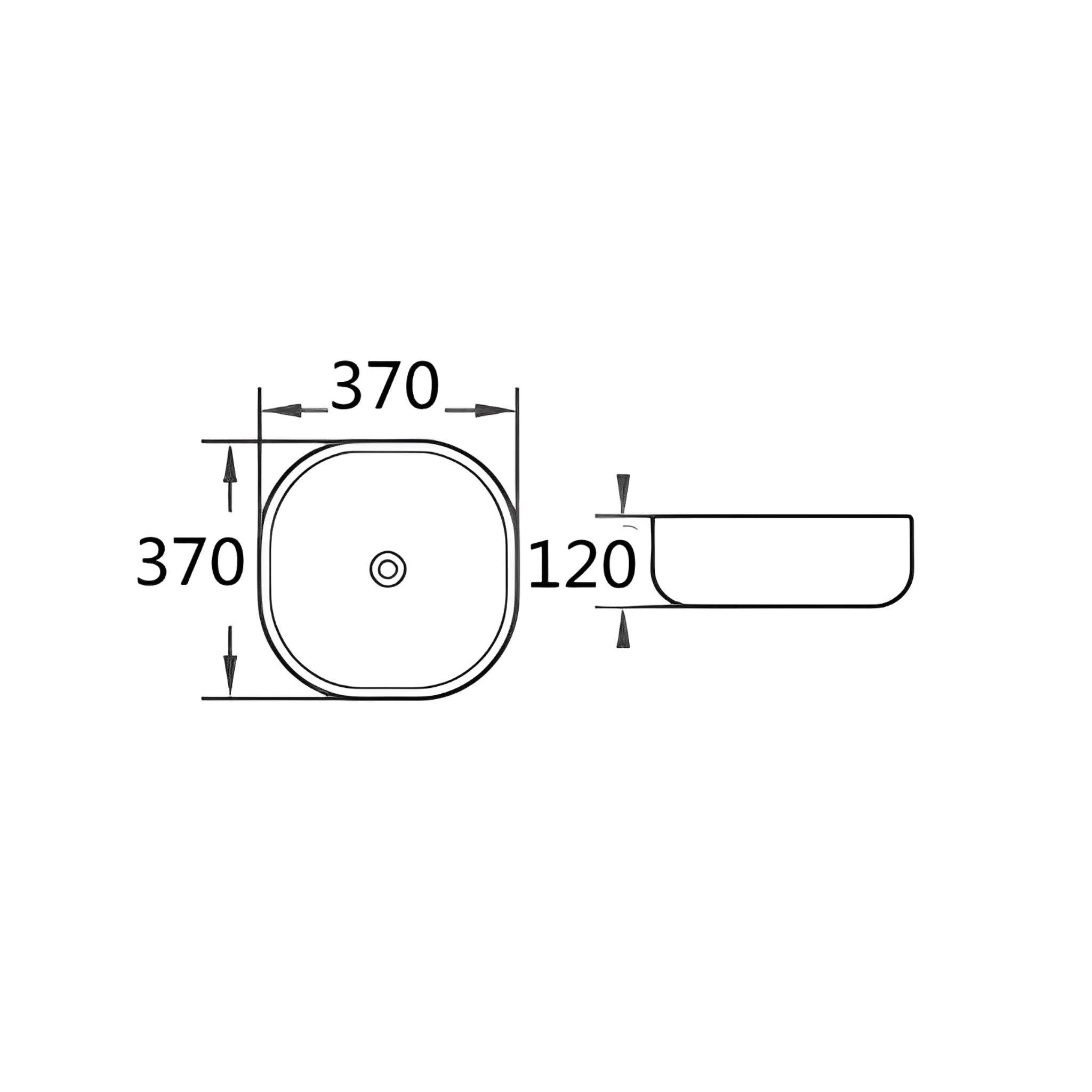 POSEIDON FINE CERAMIC BASIN ULTRA SLIM GLOSS WHITE 375MM