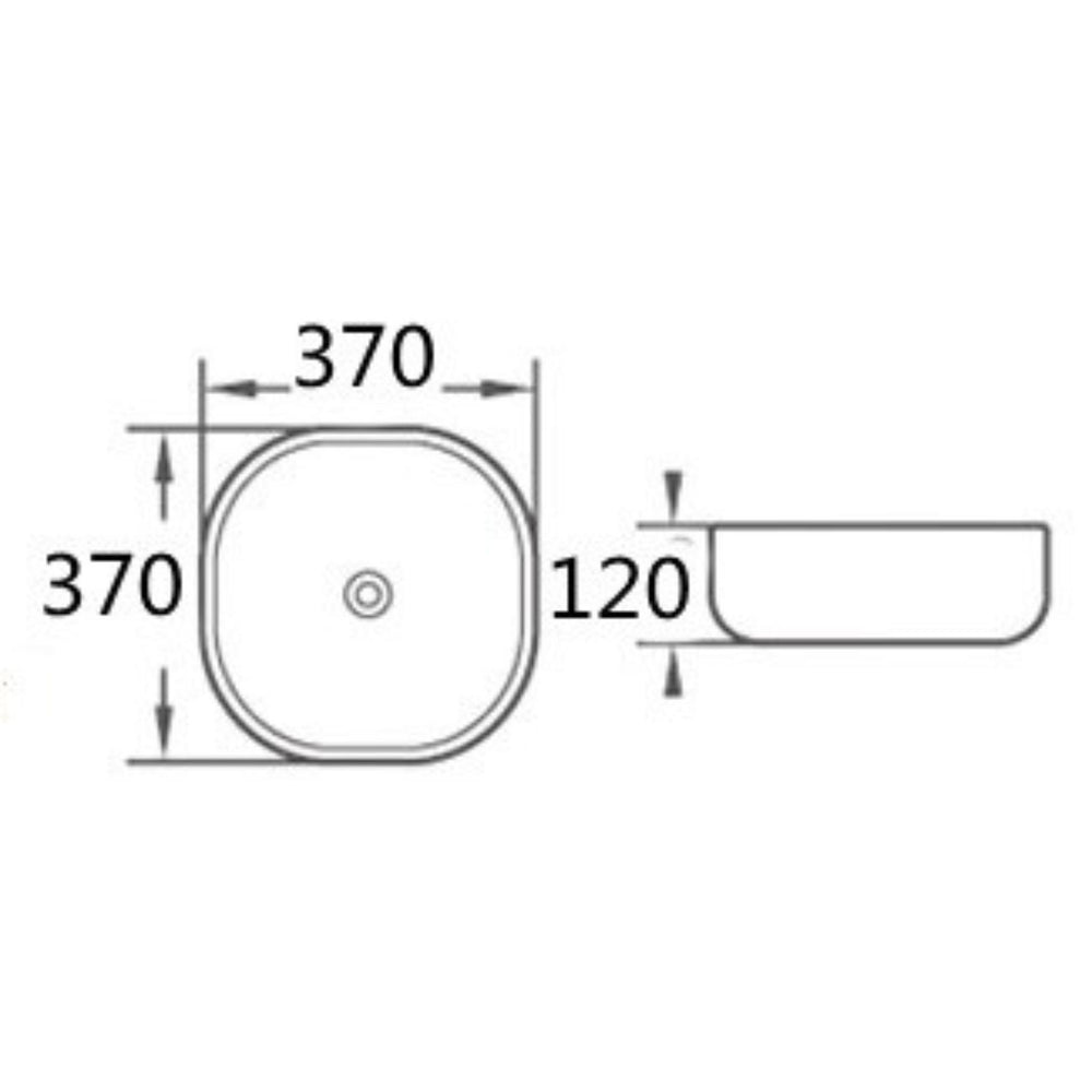 POSEIDON QUBIX ABOVE COUNTER BASIN MATTE WHITE 370MM