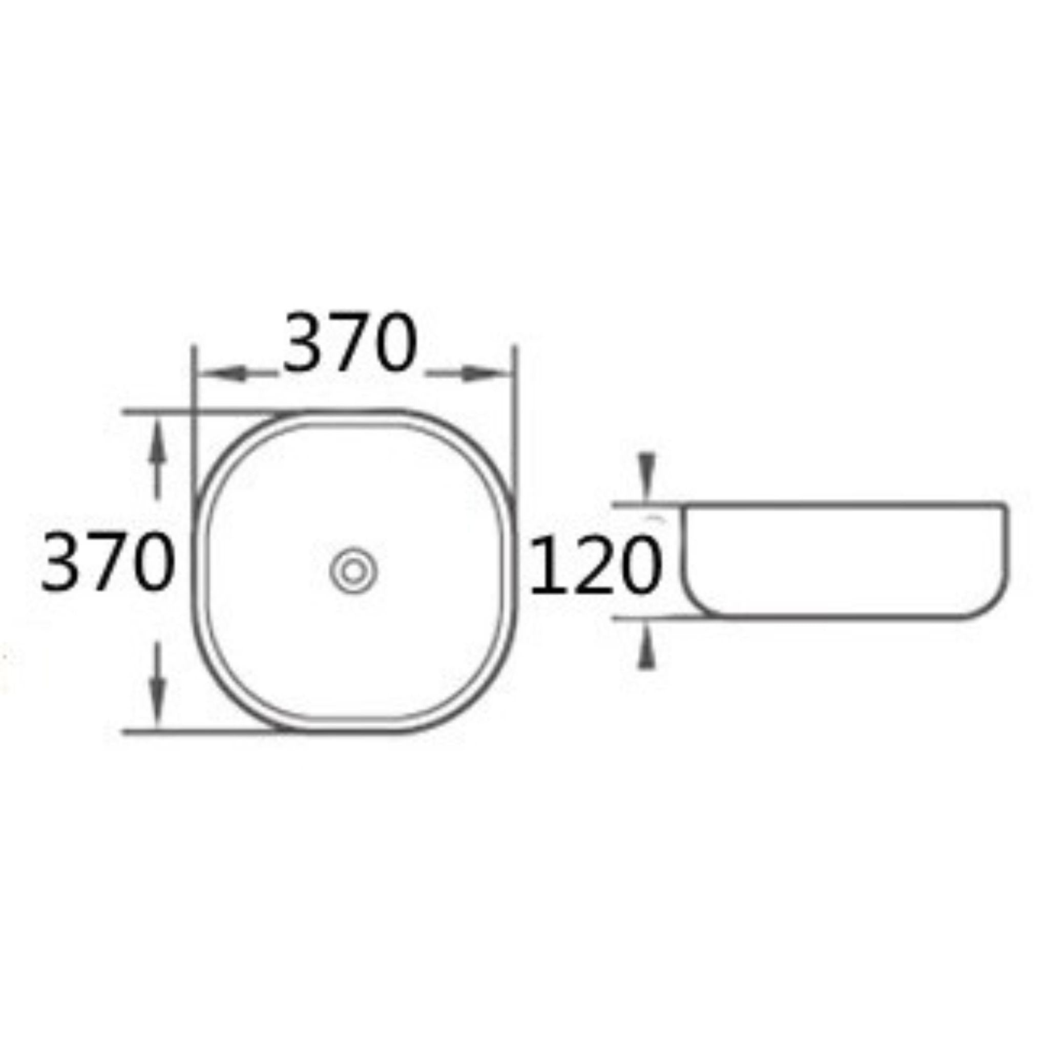 POSEIDON QUBIX ABOVE COUNTER BASIN MATTE WHITE 370MM