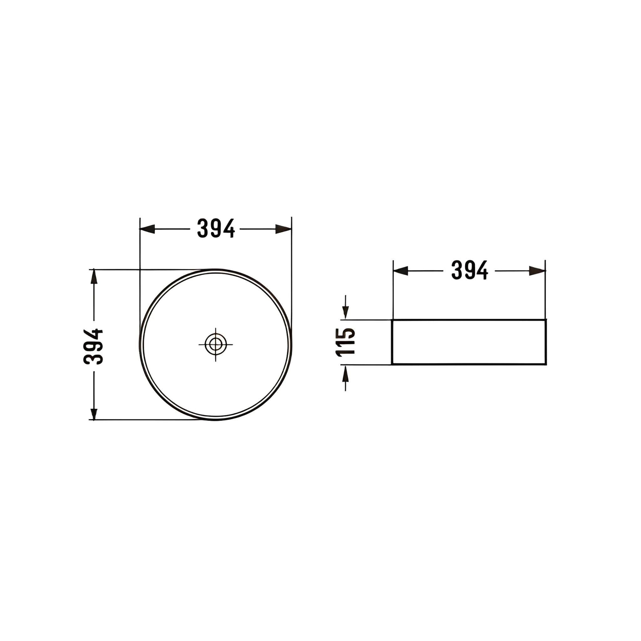 POSEIDON FINE CERAMIC BASIN MATTE WHITE MARBLE 394MM