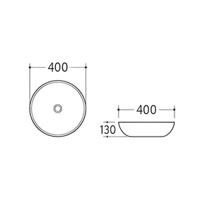 POSEIDON FINE CERAMIC BASIN MATTE BLACK 405MM
