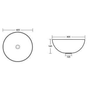POSEIDON FINE CERAMIC BASIN MATTE WHITE 405MM