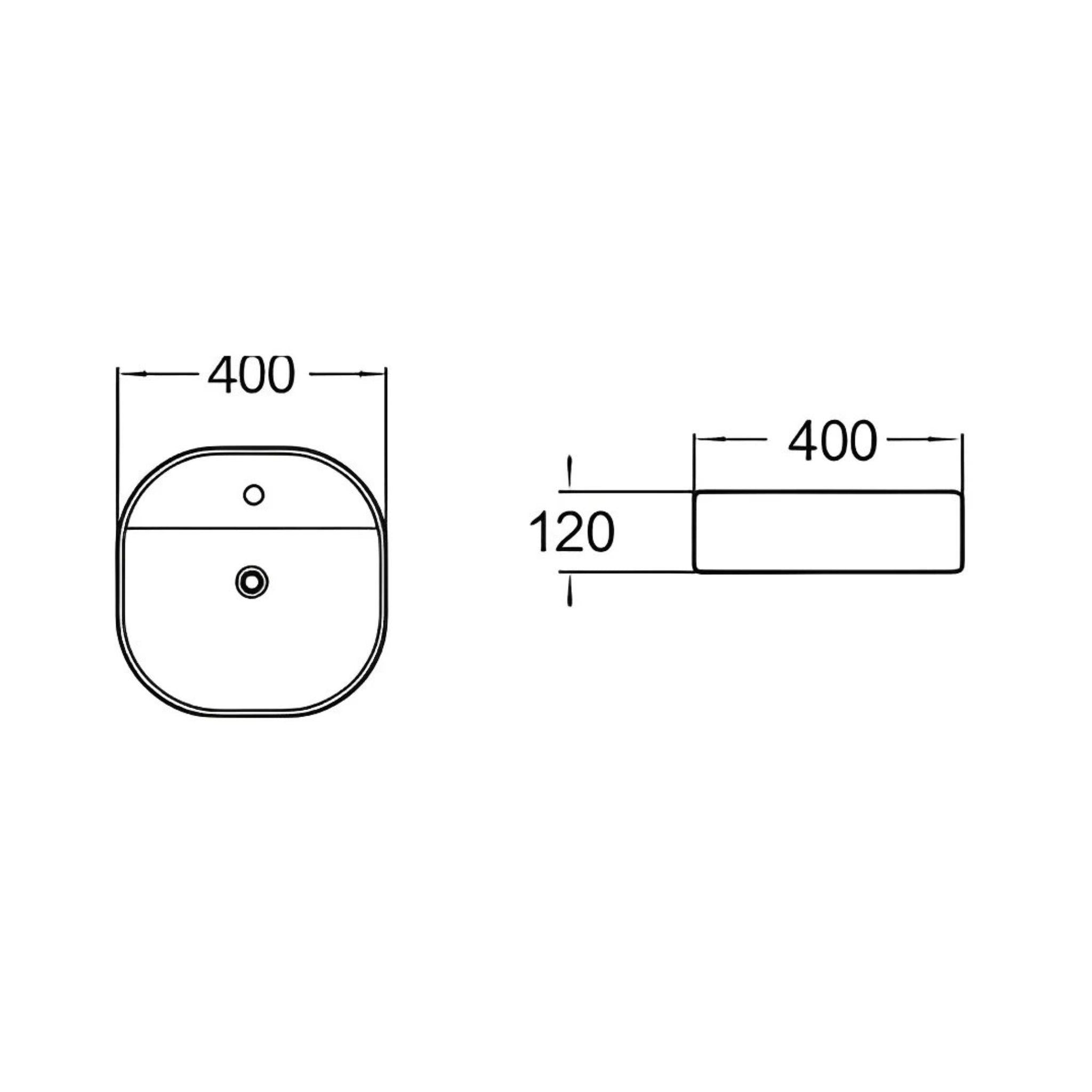 POSEIDON FINE CERAMIC BASIN ULTRA SLIM GLOSS WHITE 400MM