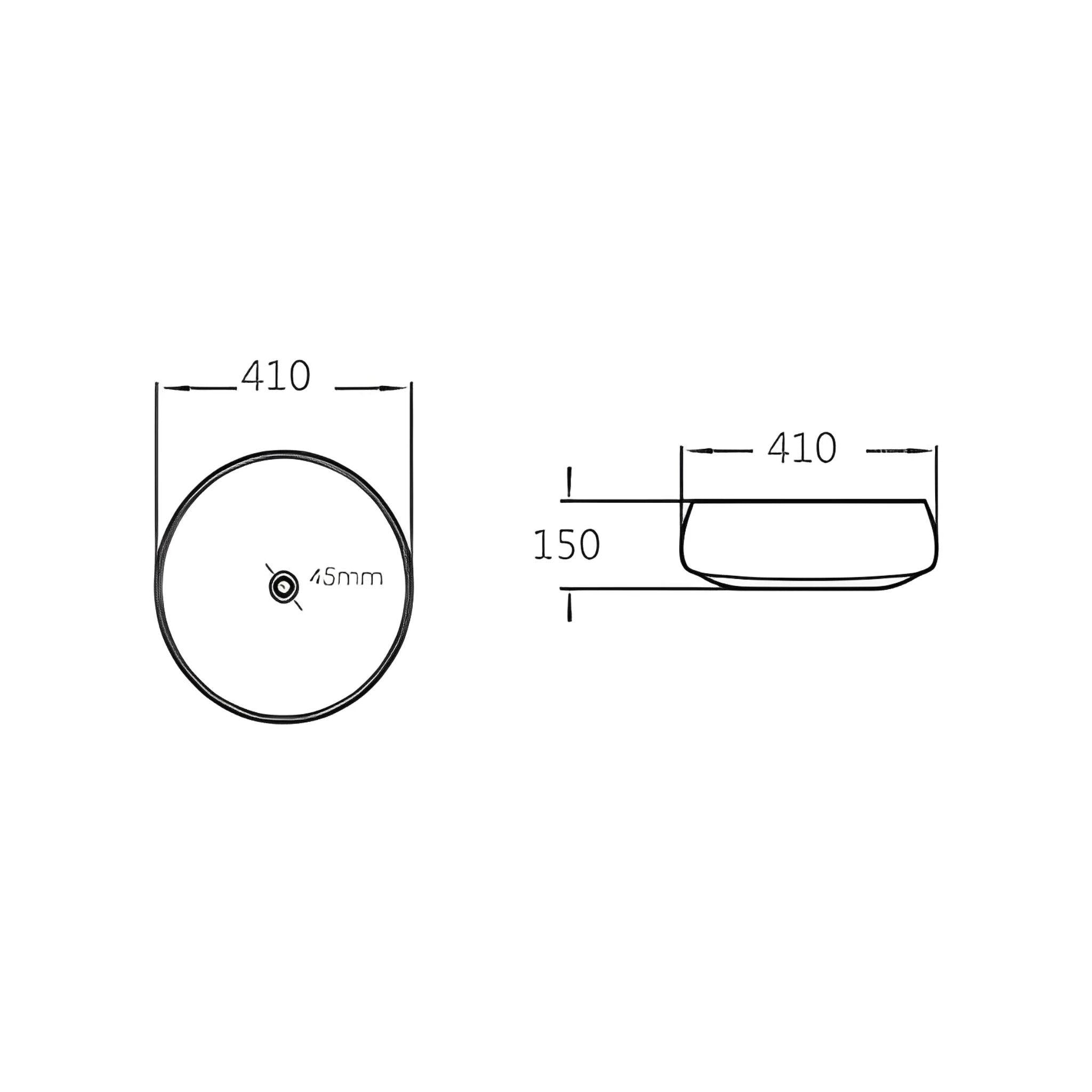 POSEIDON ART BASIN MATTE BLACK AND COPPER 410MM
