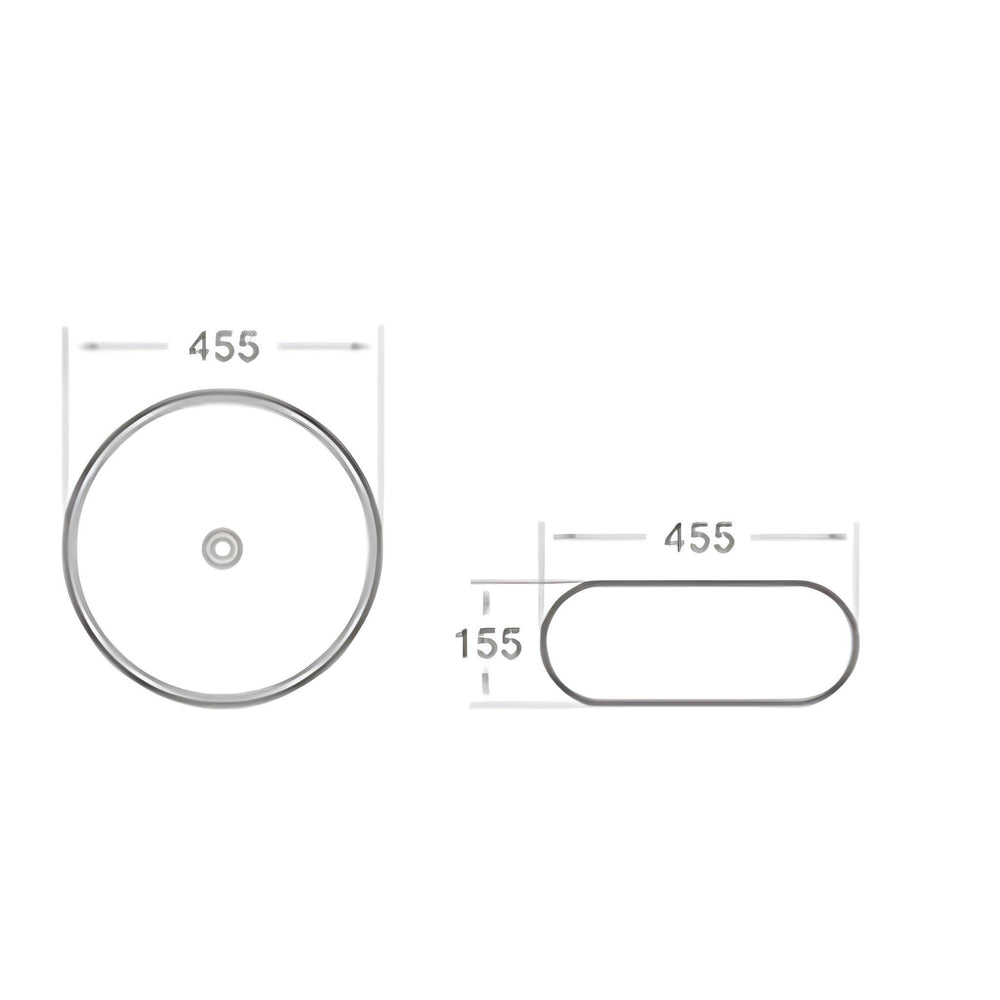 POSEIDON RONDA ABOVE COUNTER BASIN GLOSS WHITE AND GREY 455MM