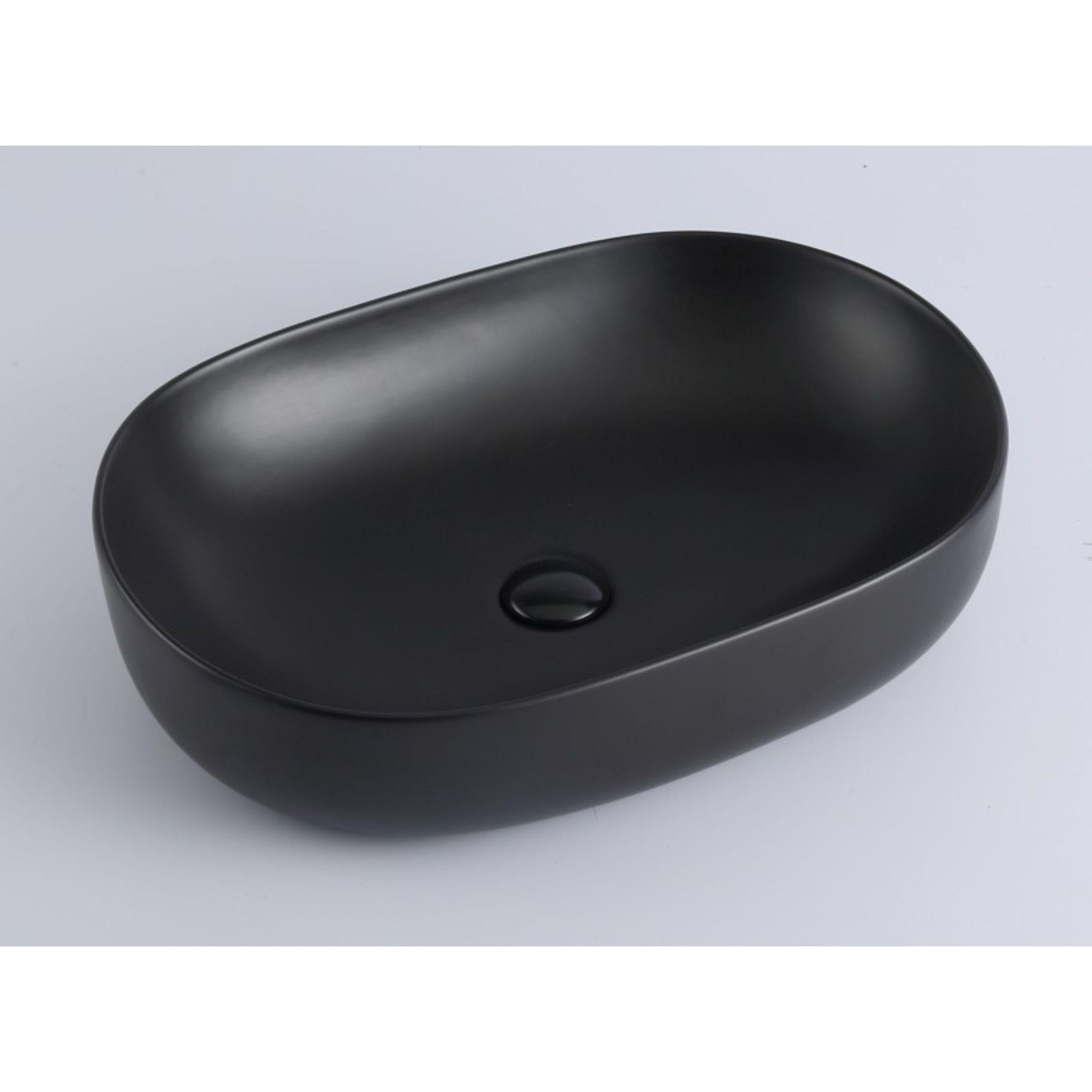 POSEIDON ORIA ABOVE COUNTER BASIN MATTE BLACK 490MM
