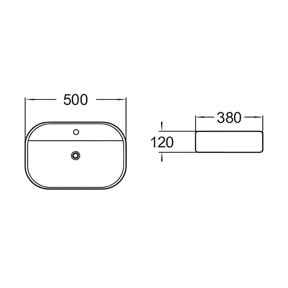 POSEIDON ABOVE COUNTER BASIN GLOSS WHITE 500MM