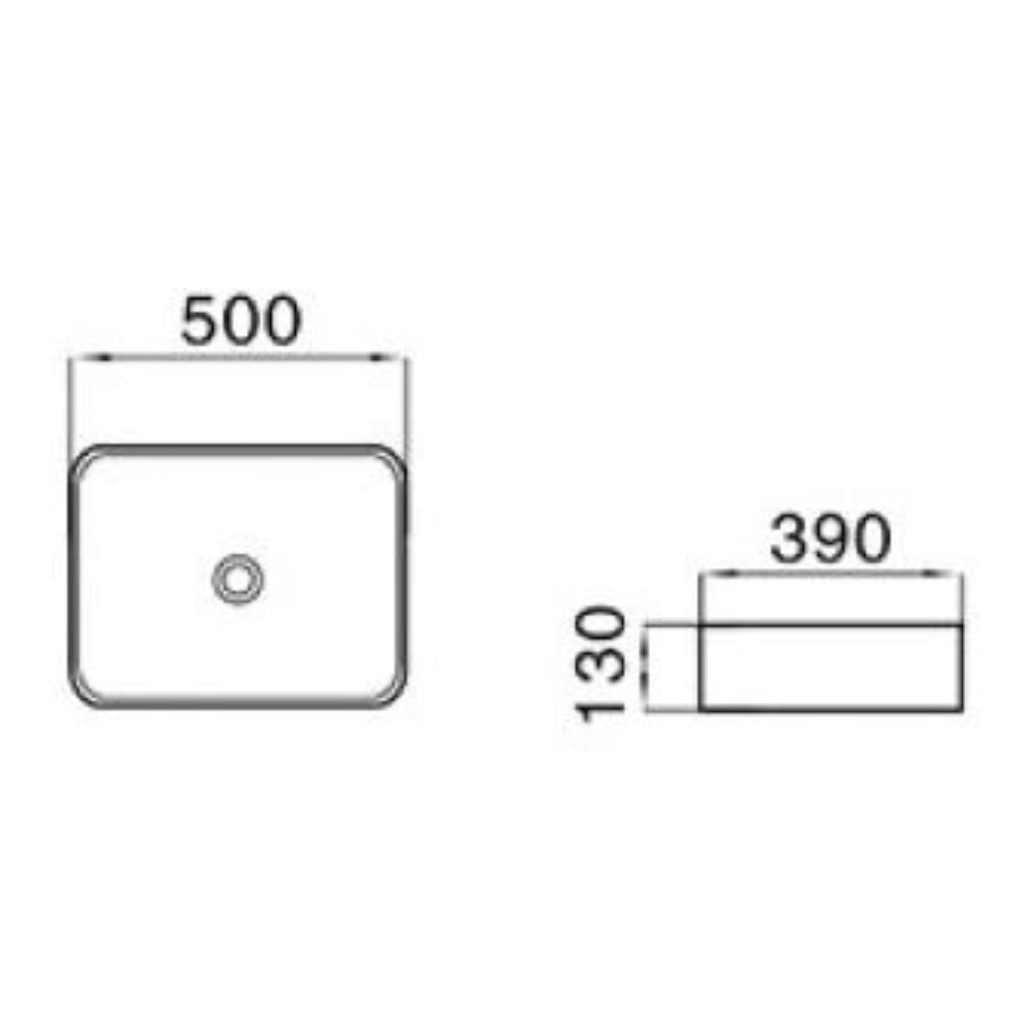POSEIDON JASPER ABOVE COUNTER BASIN MATTE WHITE 500MM