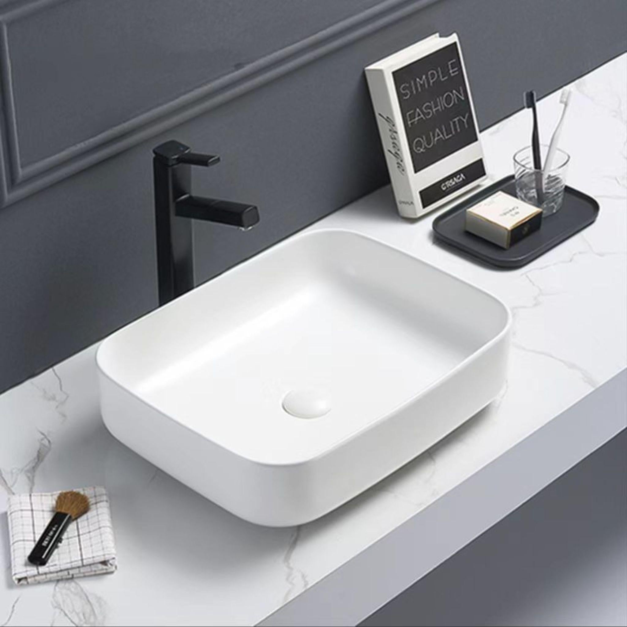 POSEIDON JASPER ABOVE COUNTER BASIN MATTE WHITE 500MM