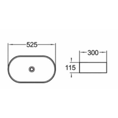 POSEIDON OLIVIA ABOVE COUNTER BASIN MATTE BLACK 525MM