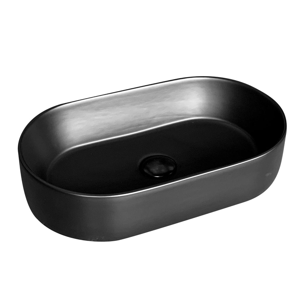POSEIDON OLIVIA ABOVE COUNTER BASIN MATTE BLACK 525MM