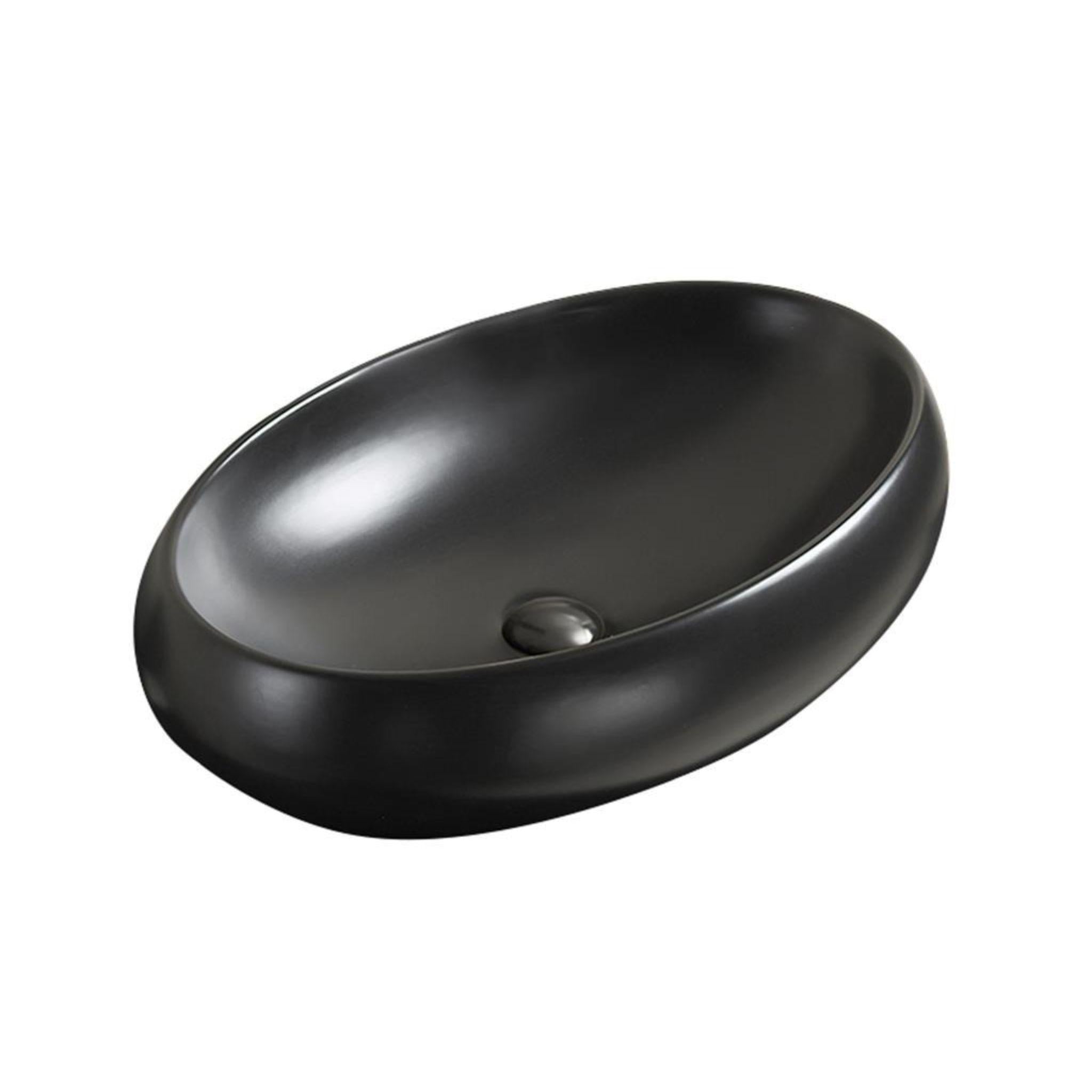 POSEIDON ORIA ABOVE COUNTER BASIN MATTE BLACK 600MM