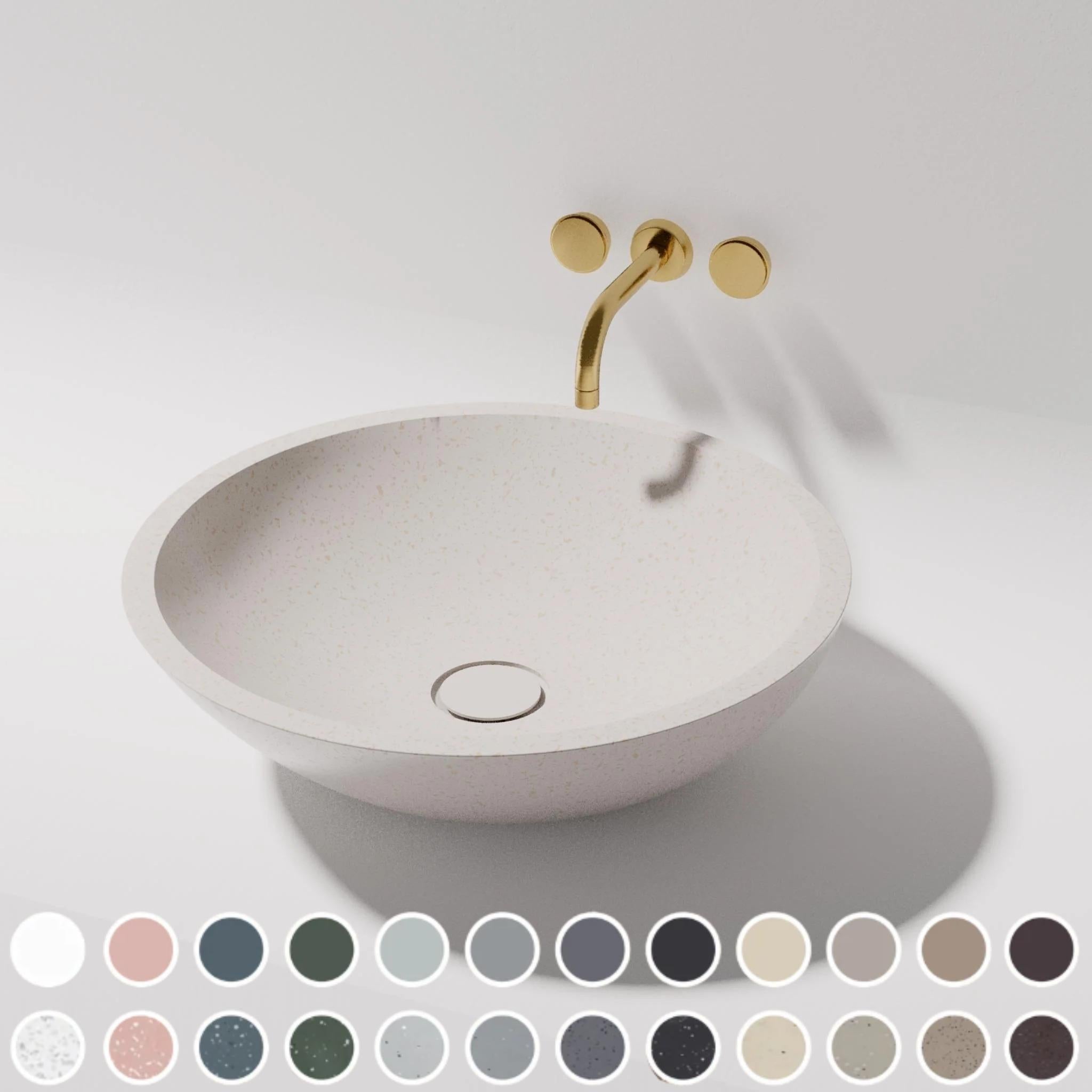 PIETRA BIANCA SURENA ABOVE COUNTER STONE BASIN WITH CUSTOM COLOURS 440MM
