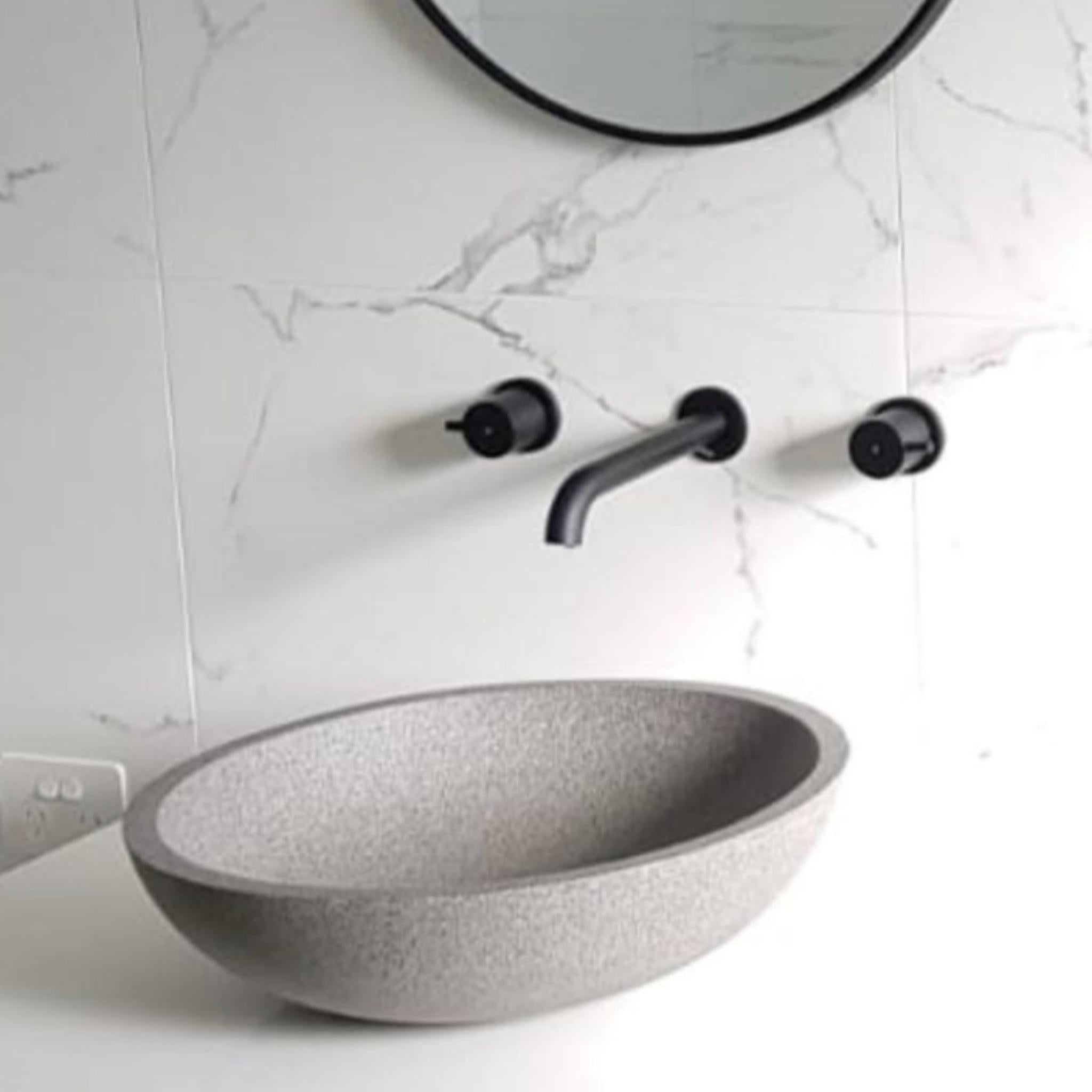 PIETRA BIANCA SURENA ABOVE COUNTER STONE BASIN WITH CUSTOM COLOURS 440MM