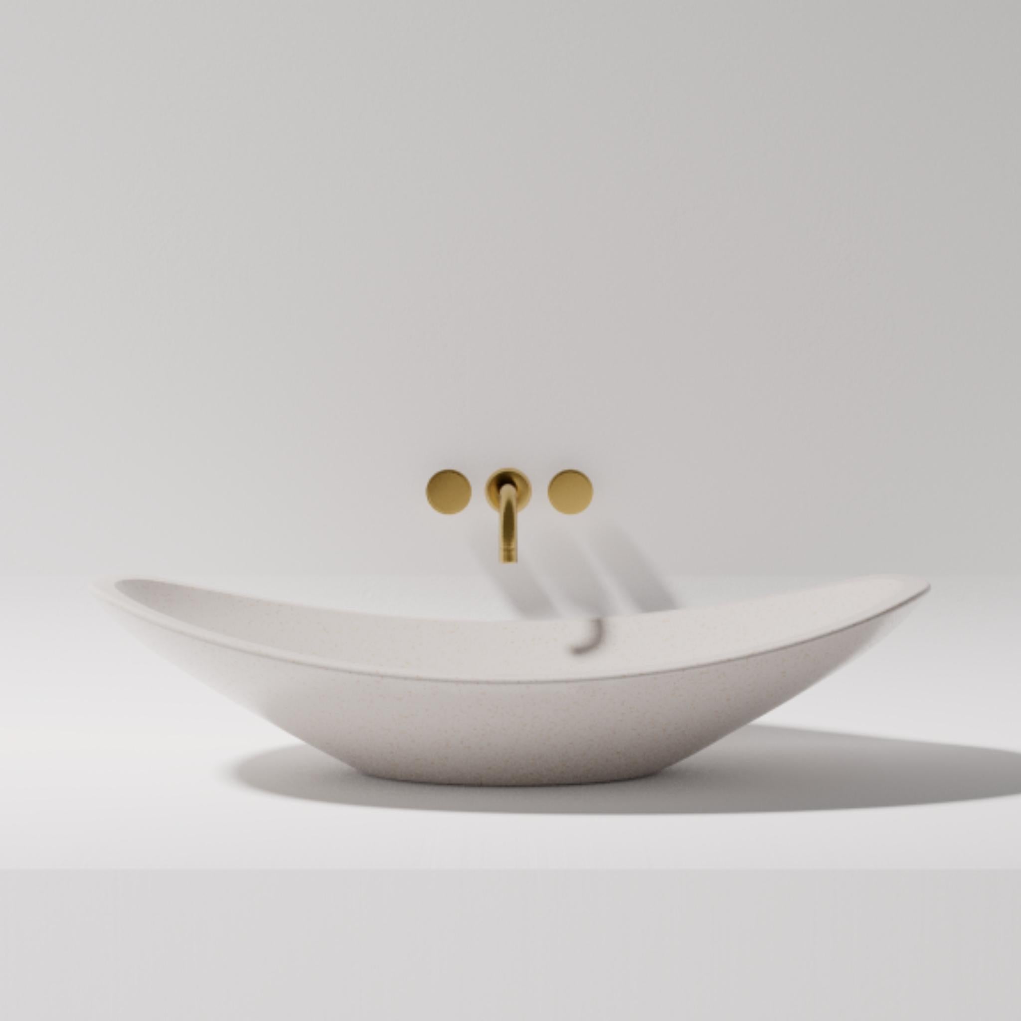 PIETRA BIANCA BOAT ABOVE COUNTER STONE BASIN WITH CUSTOM COLOURS 750MM