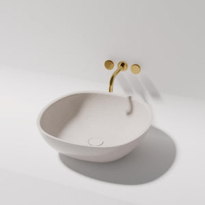 PIETRA BIANCA MARCELLO ABOVE COUNTER STONE BASIN WITH CUSTOM COLOURS 450MM