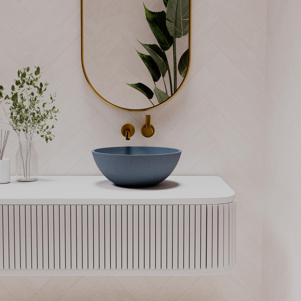 PIETRA BIANCA SARAH ABOVE COUNTER STONE BASIN WITH CUSTOM COLOURS 380MM