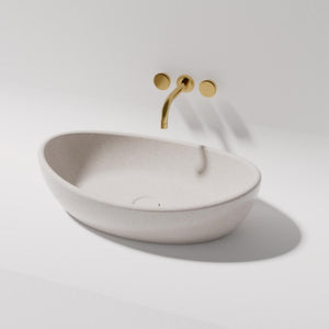 PIETRA BIANCA MILA ABOVE COUNTER STONE BASIN WITH CUSTOM COLOURS 550MM