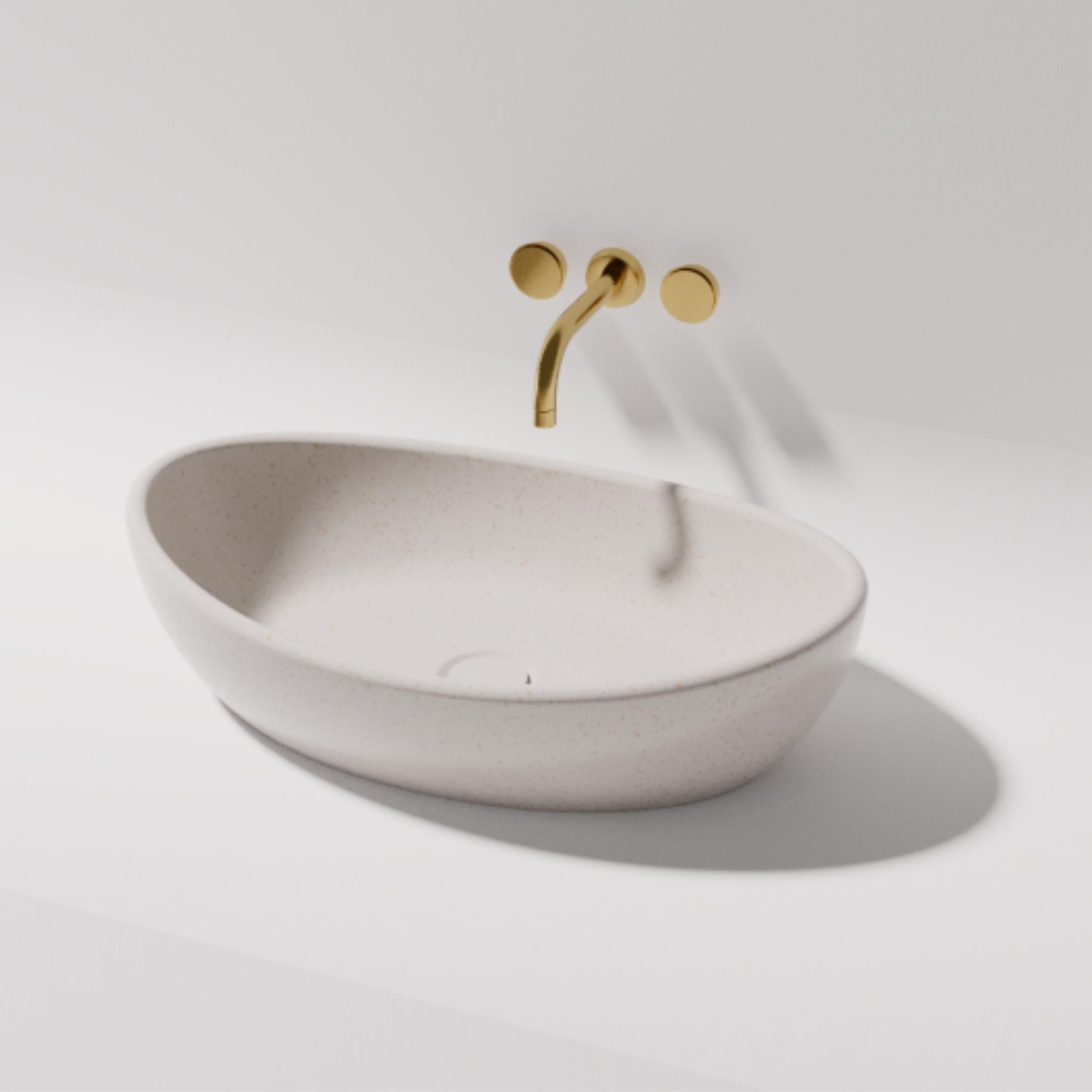 PIETRA BIANCA MILA ABOVE COUNTER STONE BASIN WITH CUSTOM COLOURS 550MM