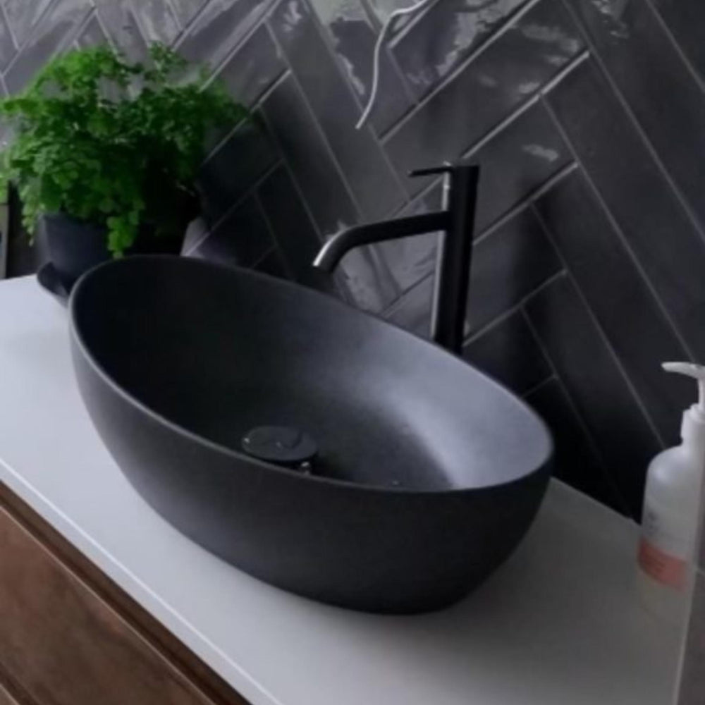 PIETRA BIANCA MILA ABOVE COUNTER STONE BASIN WITH CUSTOM COLOURS 550MM
