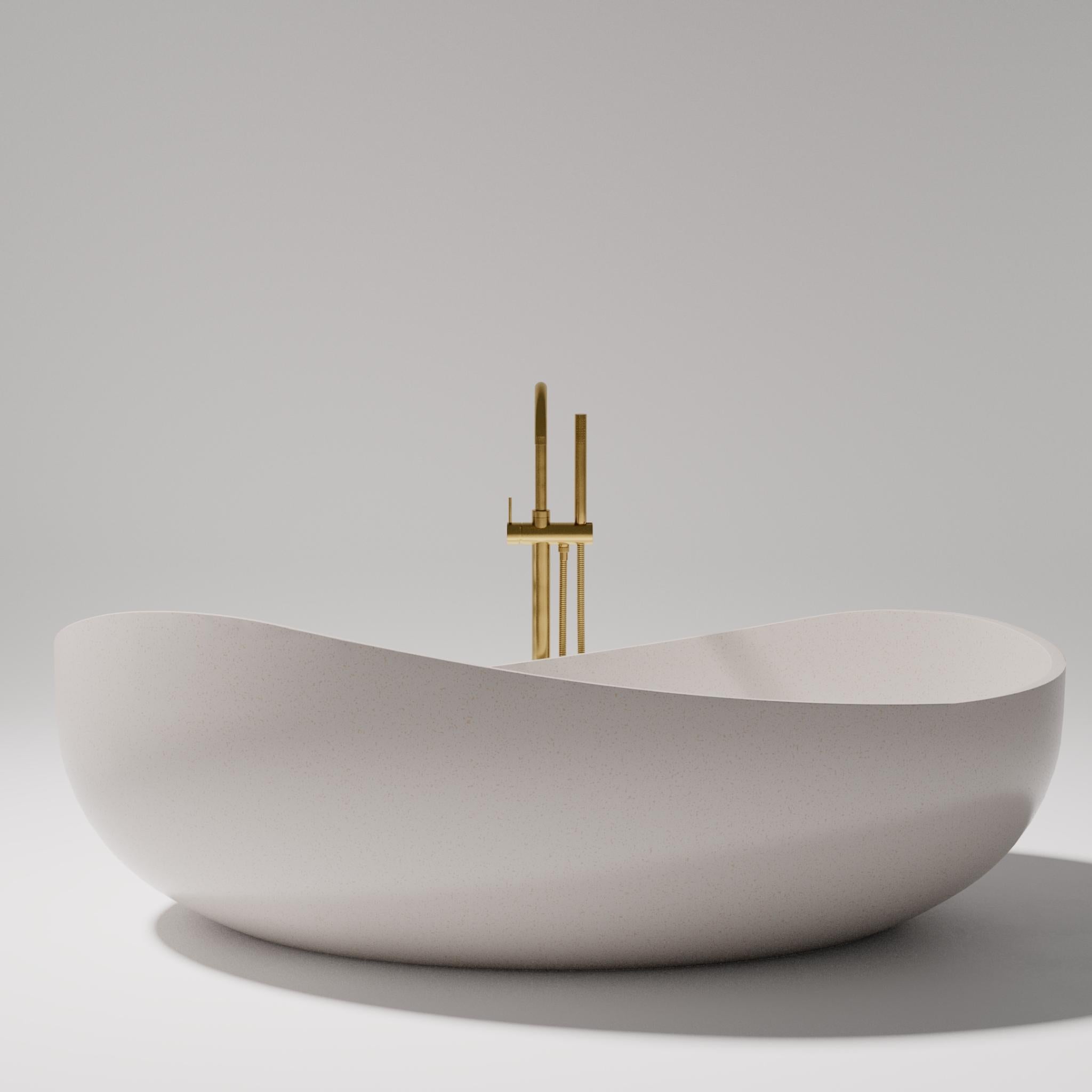 PIETRA BIANCA ONDA FREESTANDING STONE BATHTUB WITH CUSTOM COLOURS 1800MM