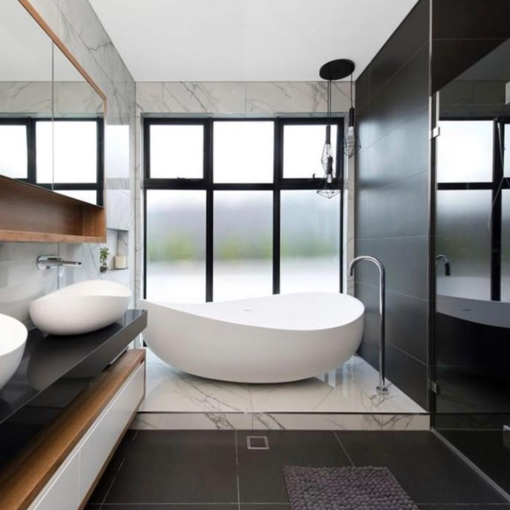 PIETRA BIANCA ONDA FREESTANDING STONE BATHTUB WITH CUSTOM COLOURS 1800MM