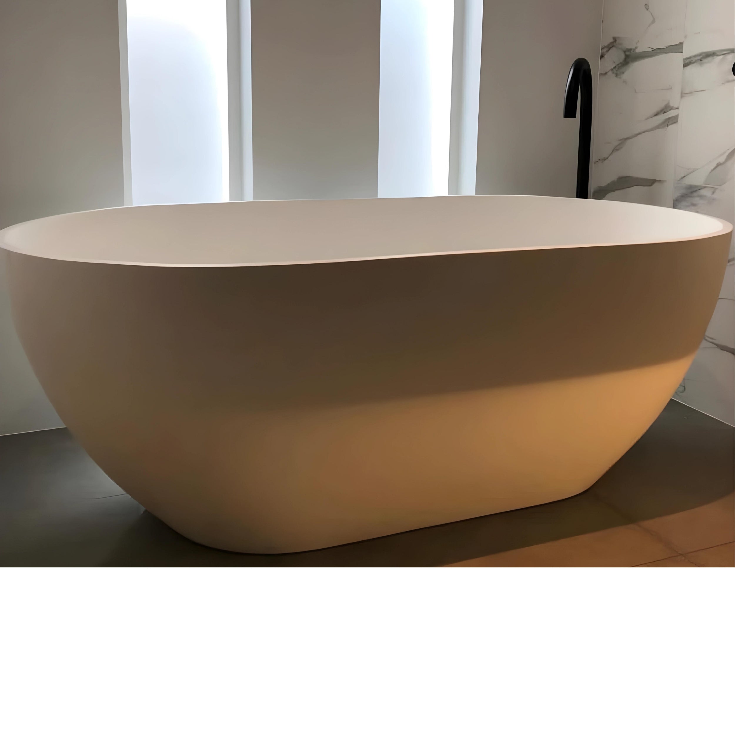 PIETRA BIANCA BELLA MODERN FREESTANDING STONE BATHTUB WITH MULTICOLOUR (AVAILABLE IN 1500MM, 1600MM, 1700MM AND 1800MM)