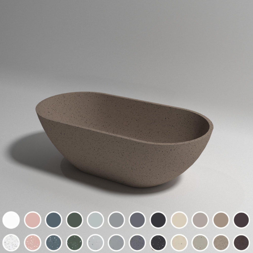 PIETRA BIANCA BELLA MODERN FREESTANDING STONE BATHTUB WITH CUSTOM COLOURS (AVAILABLE IN 1500MM, 1600MM, 1700MM AND 1800MM)
