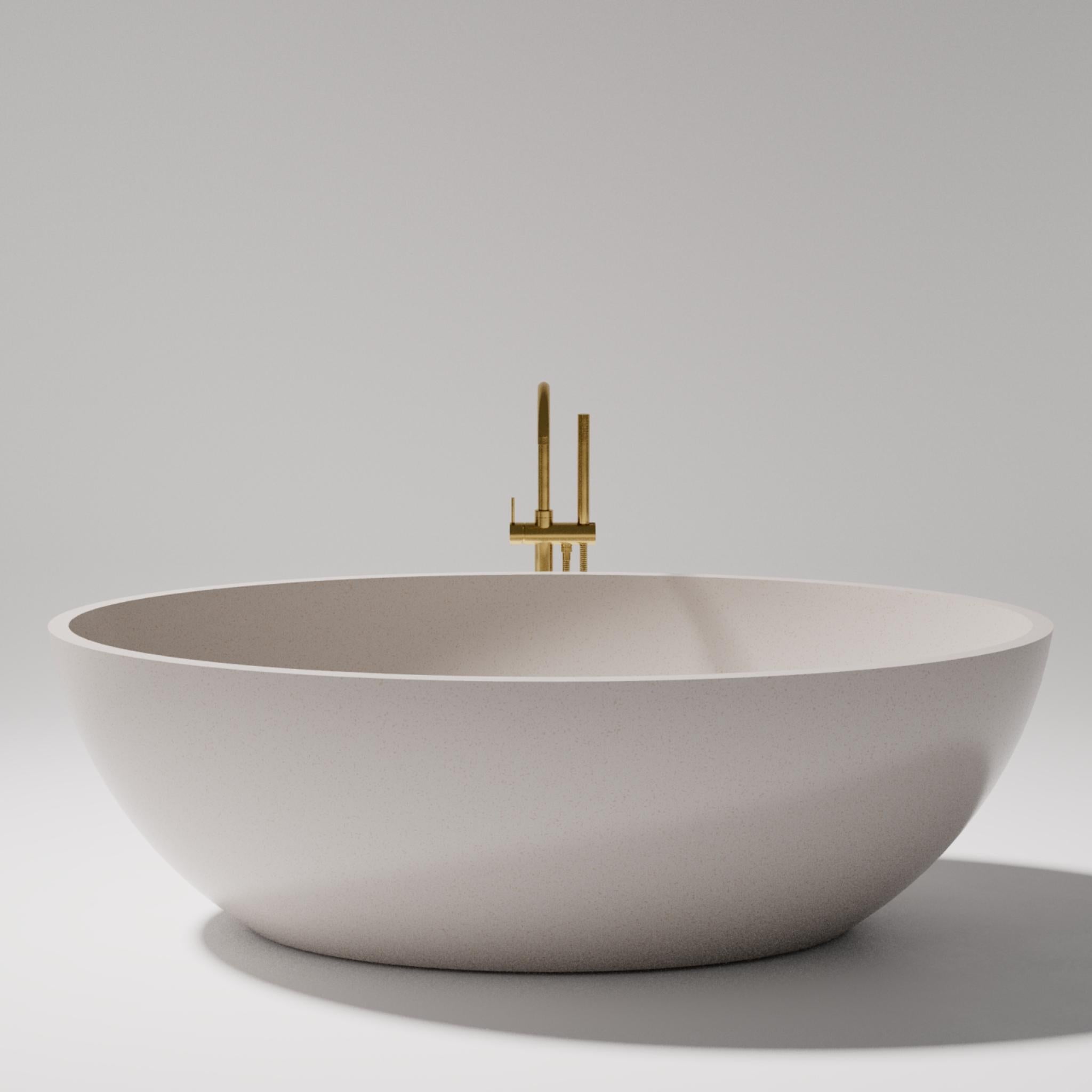 PIETRA BIANCA COCO FREESTANDING STONE BATHTUB WITH CUSTOM COLOURS 1760MM