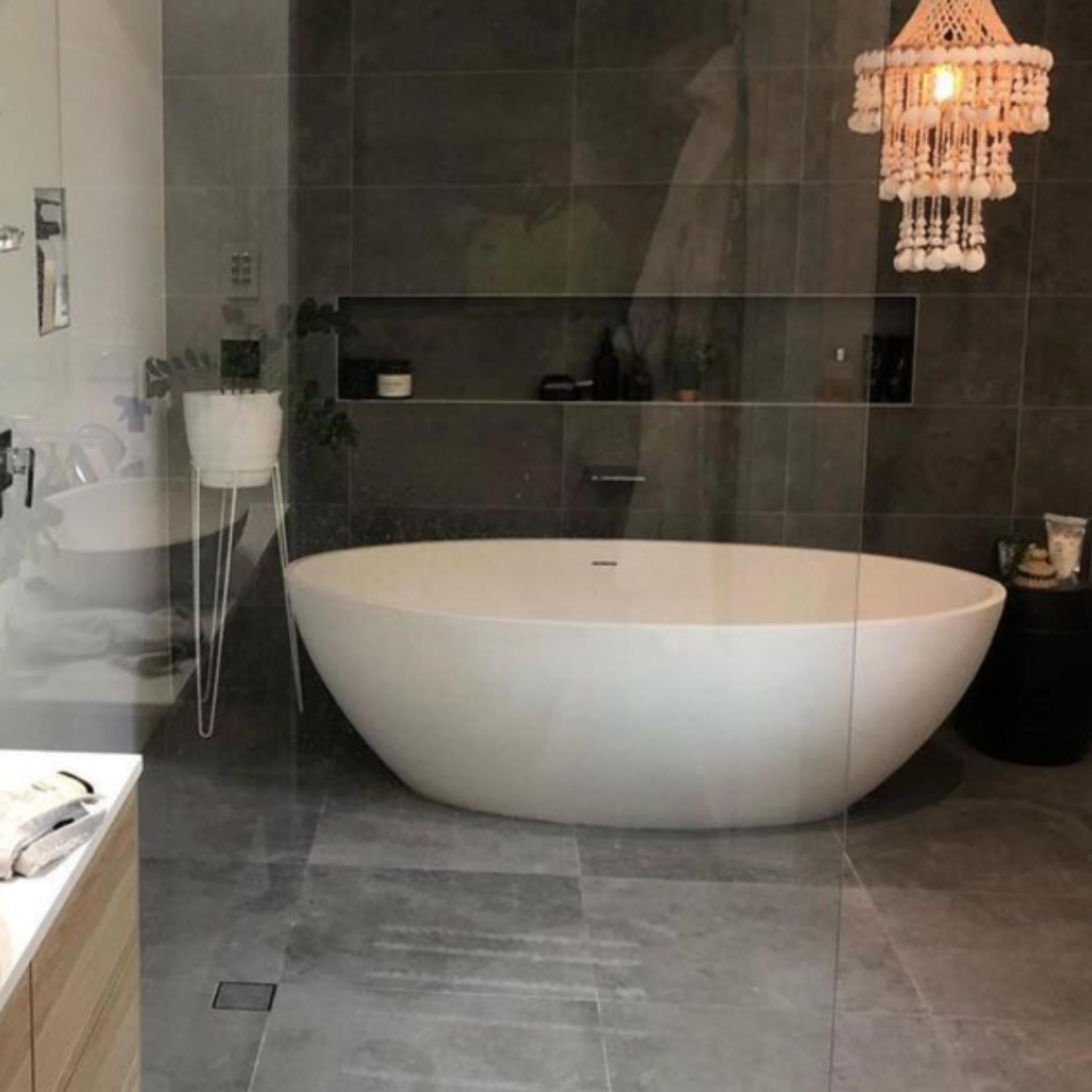 PIETRA BIANCA COCO FREESTANDING STONE BATHTUB WITH CUSTOM COLOURS 1760MM