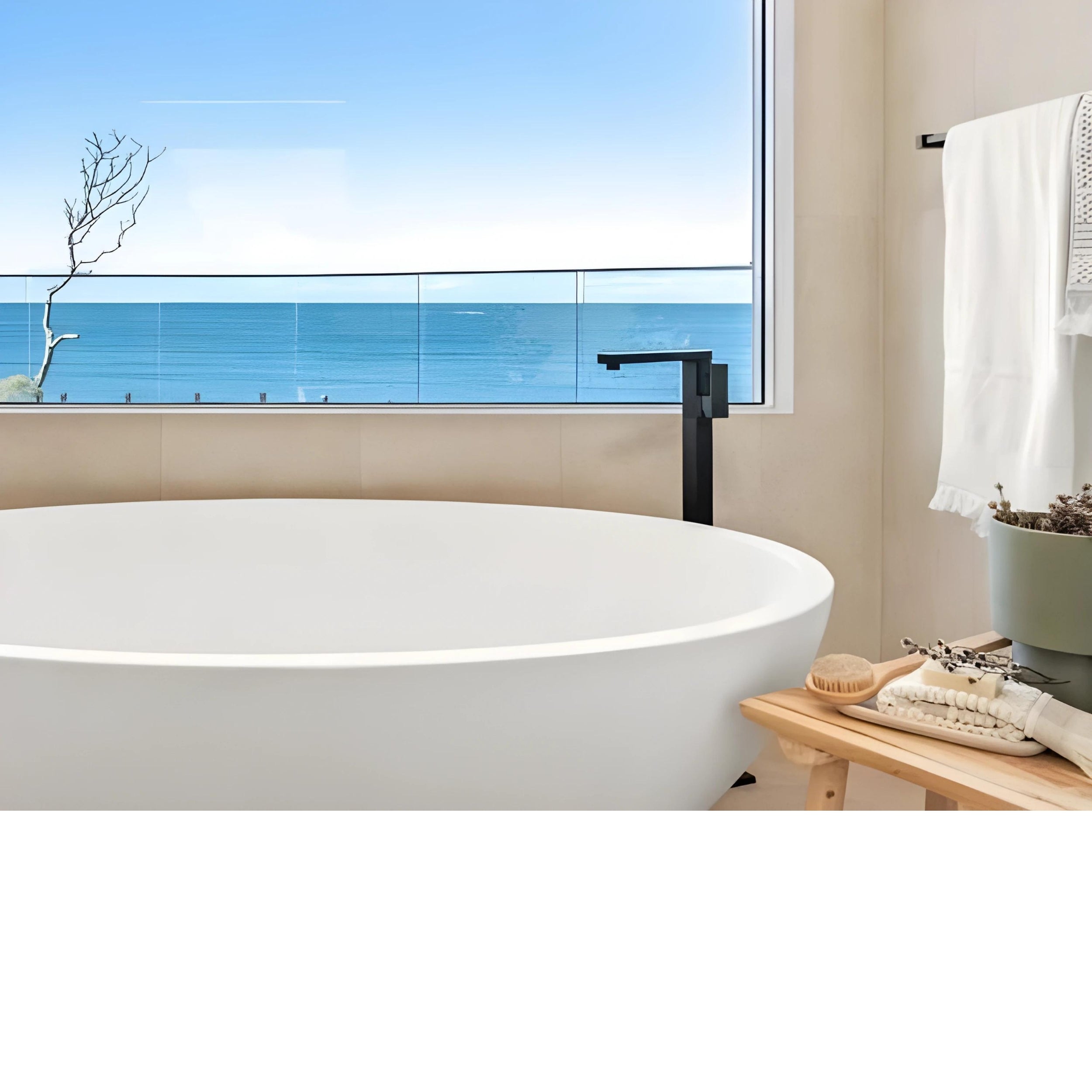 PIETRA BIANCA MADDISON FREESTANDING STONE BATHTUB WITH CUSTOM COLOURS 1800MM