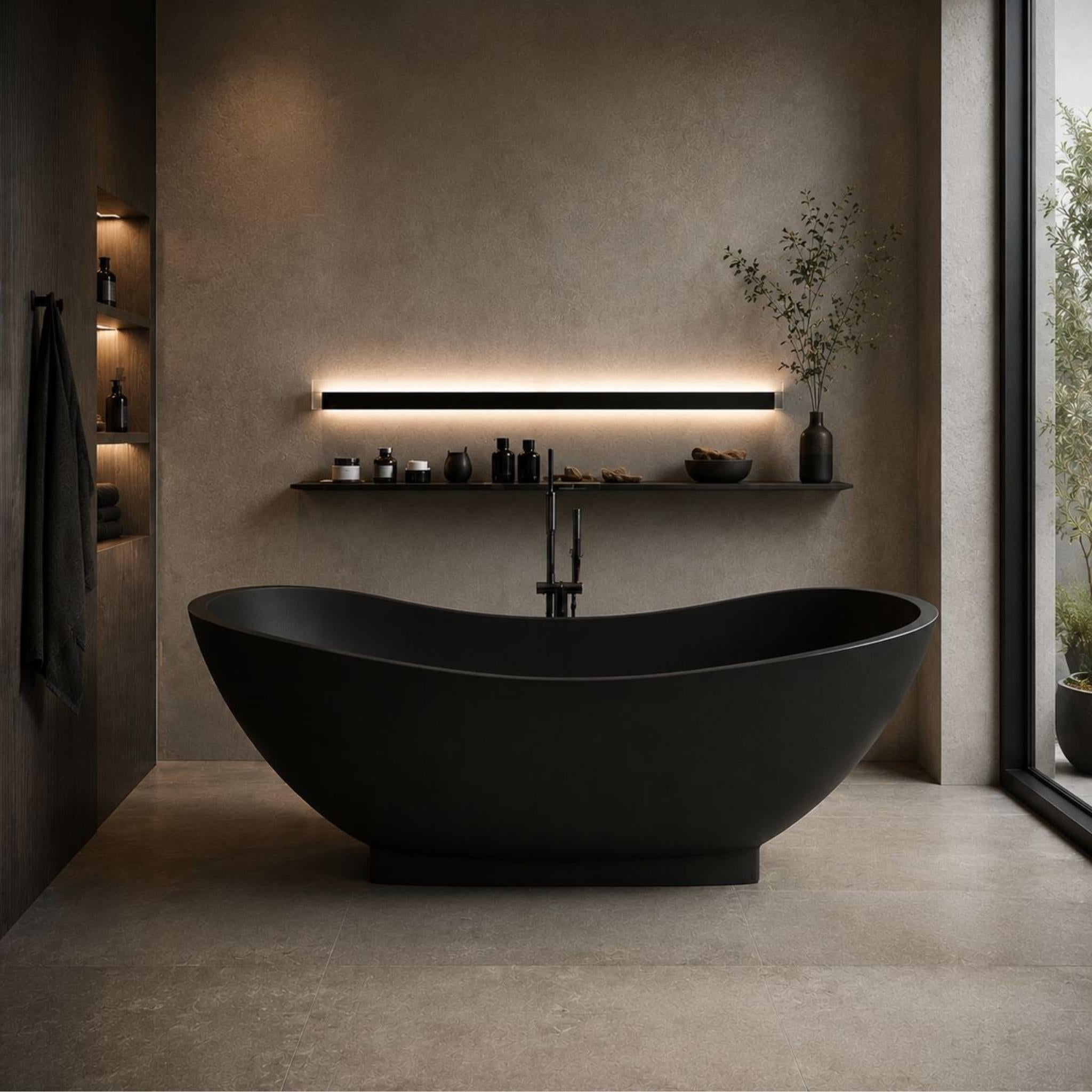 PIETRA BIANCA MANGO FREESTANDING STONE BATHTUB WITH CUSTOM COLOURS 1820MM