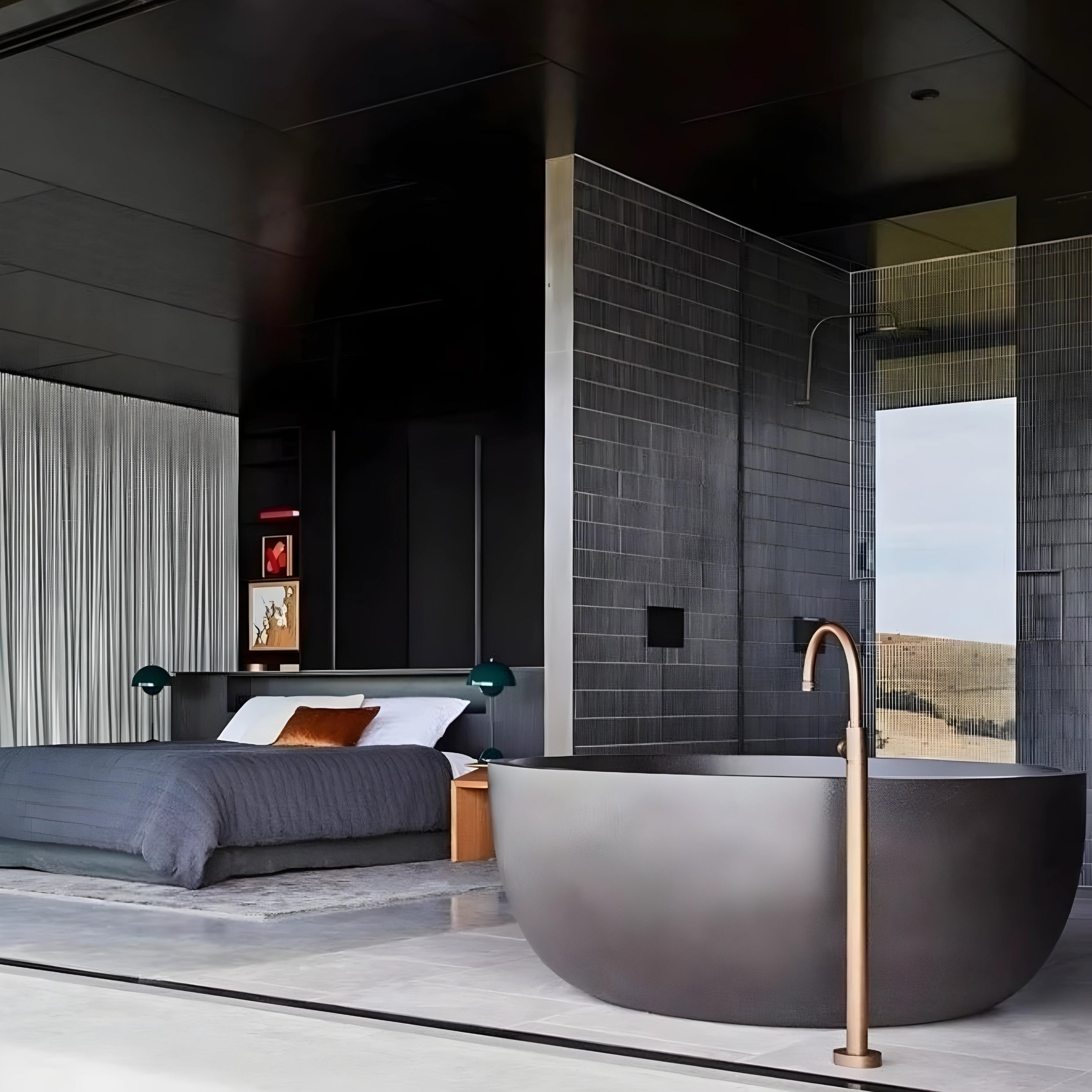 PIETRA BIANCA ROMEO FREESTANDING STONE BATHTUB WITH CUSTOM COLOURS (AVAILABLE IN 1350MM AND 1500MM)