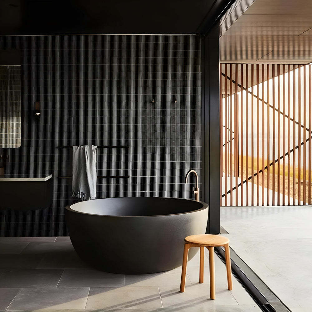 PIETRA BIANCA ROMEO FREESTANDING STONE BATHTUB WITH CUSTOM COLOURS (AVAILABLE IN 1350MM AND 1500MM)