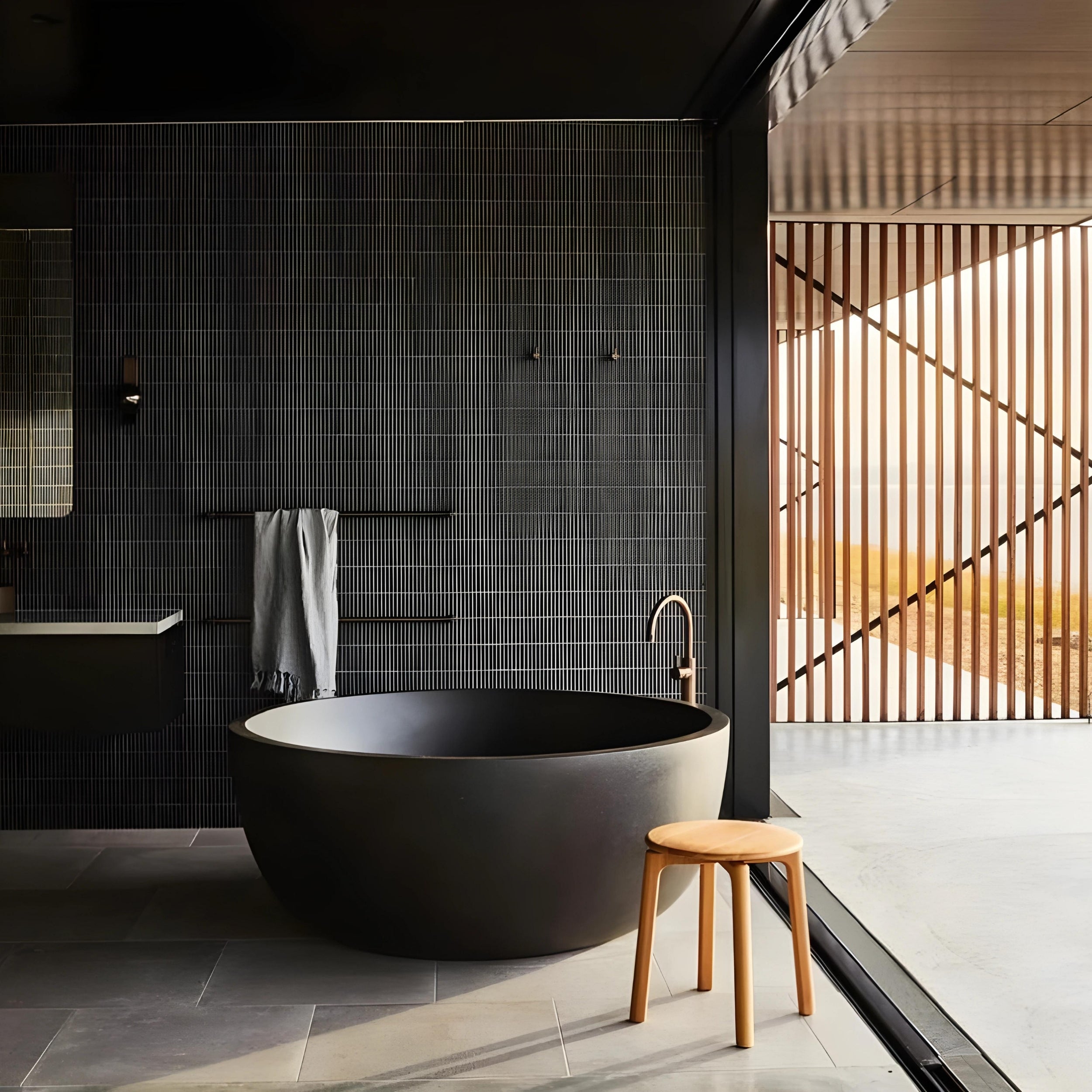 PIETRA BIANCA ROMEO FREESTANDING STONE BATHTUB WITH CUSTOM COLOURS (AVAILABLE IN 1350MM AND 1500MM)