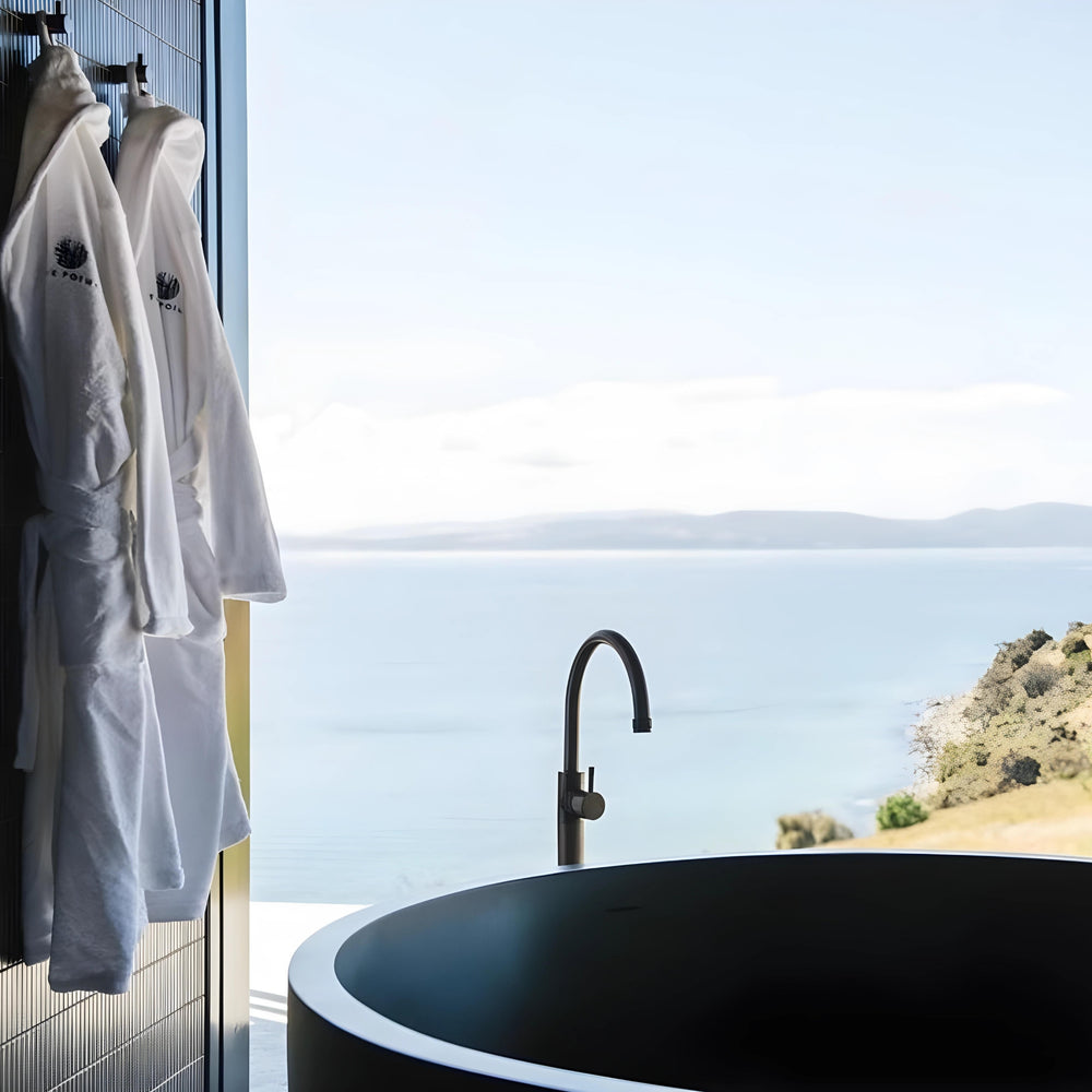 PIETRA BIANCA ROMEO FREESTANDING STONE BATHTUB WITH CUSTOM COLOURS (AVAILABLE IN 1350MM AND 1500MM)