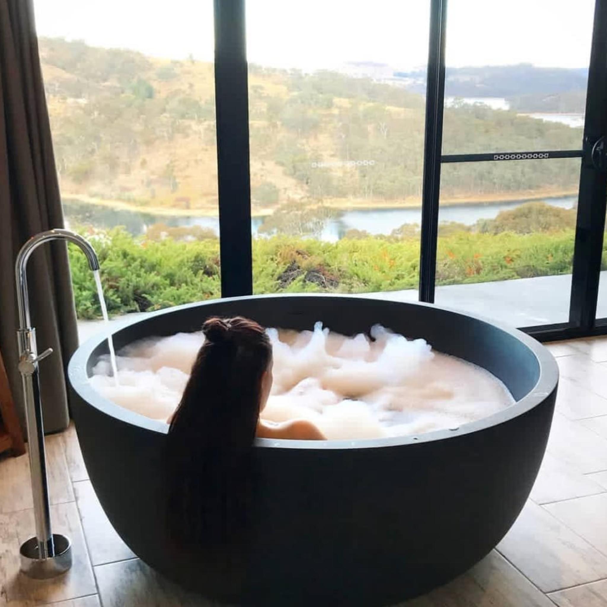 PIETRA BIANCA ROMEO FREESTANDING STONE BATHTUB WITH CUSTOM COLOURS (AVAILABLE IN 1350MM AND 1500MM)