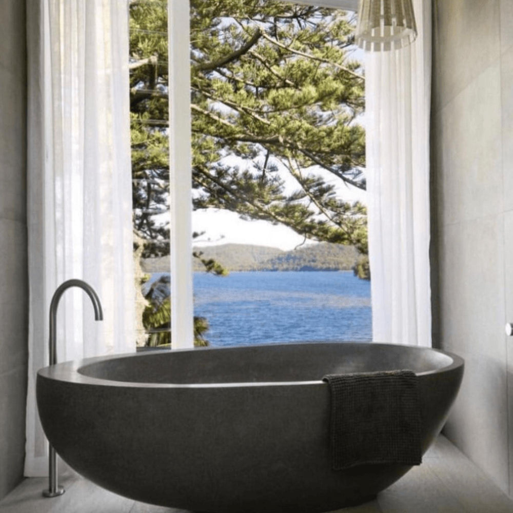 PIETRA BIANCA WHITNEY FREESTANDING STONE BATHTUB WITH CUSTOM COLOURS (AVAILABLE IN 1600MM, 1700MM AND 1800MM)