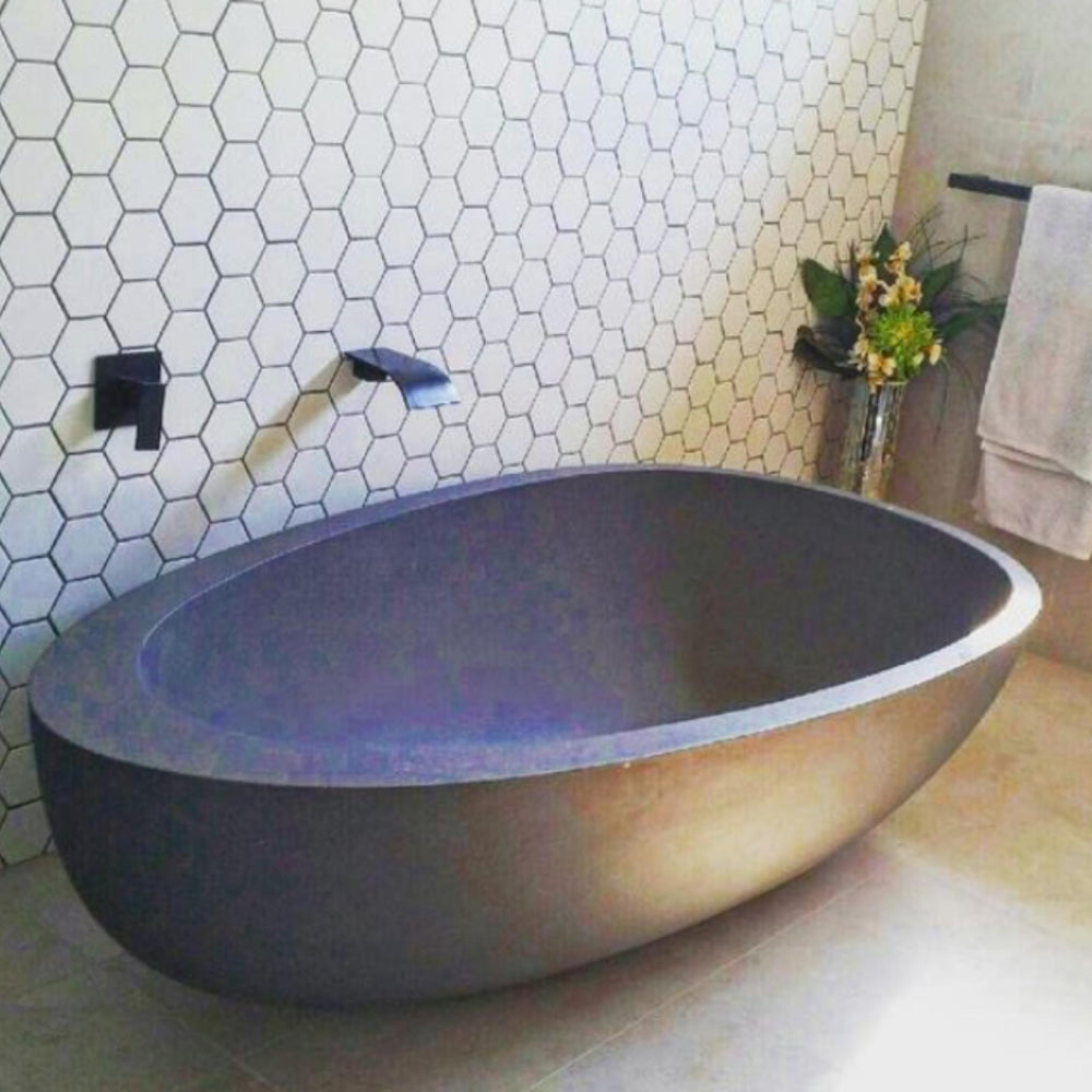 PIETRA BIANCA WHITNEY FREESTANDING STONE BATHTUB WITH CUSTOM COLOURS (AVAILABLE IN 1600MM, 1700MM AND 1800MM)